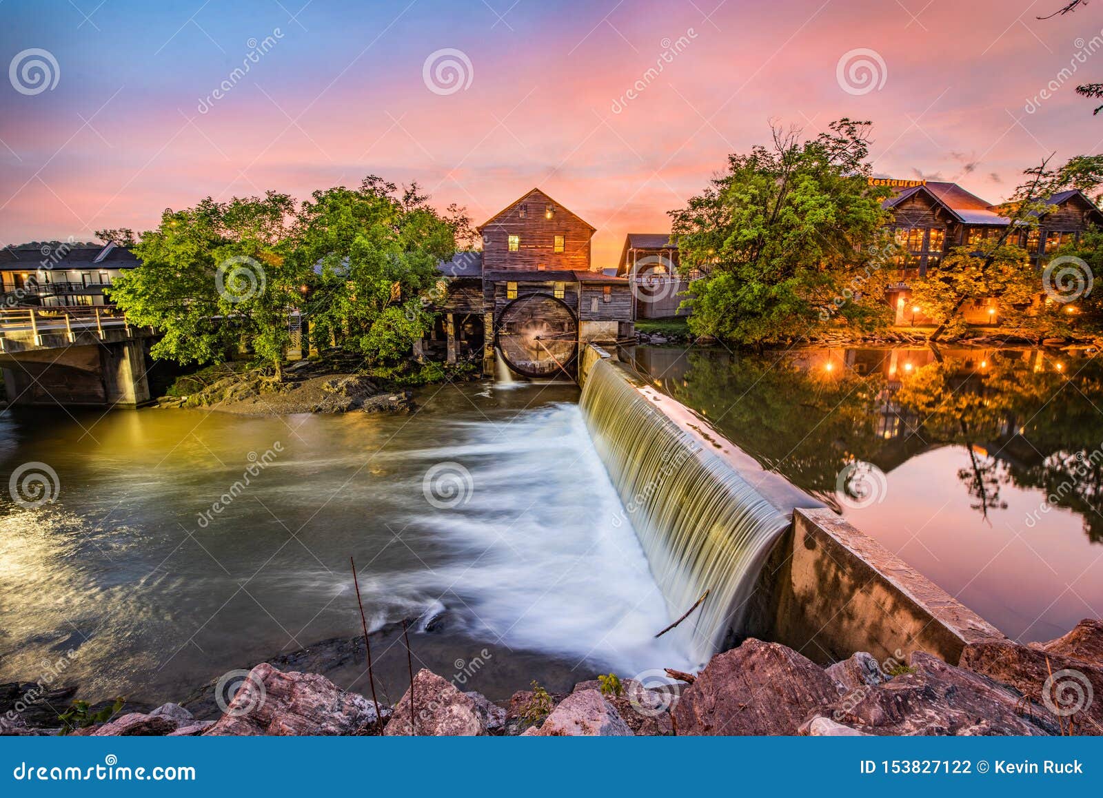 pigeon forge tennessee tn old mill at sunrise