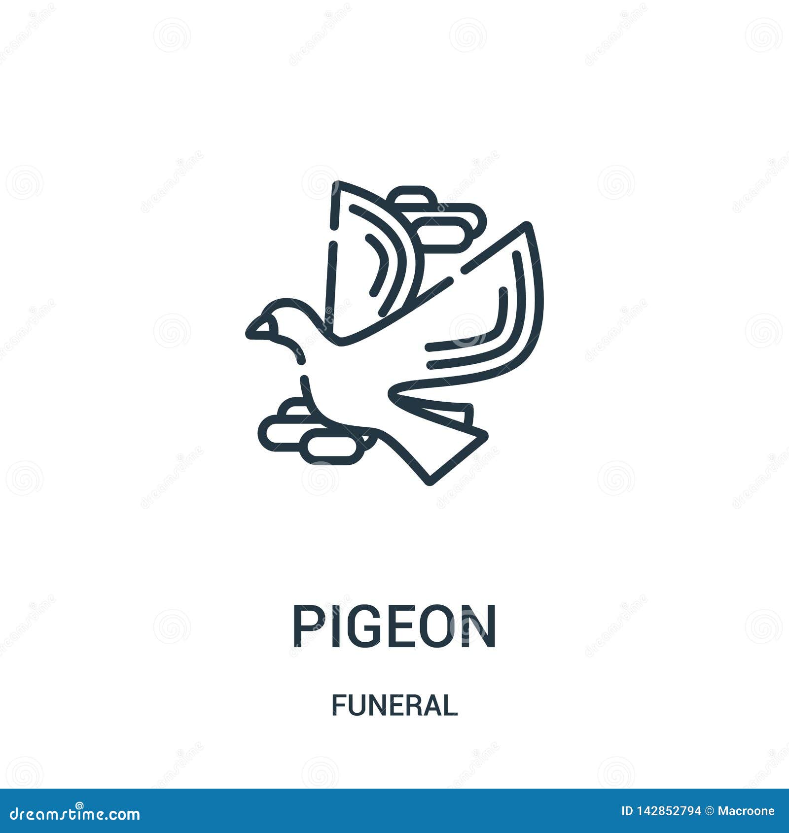 pigeon icon  from funeral collection. thin line pigeon outline icon  . linear  for use on web and