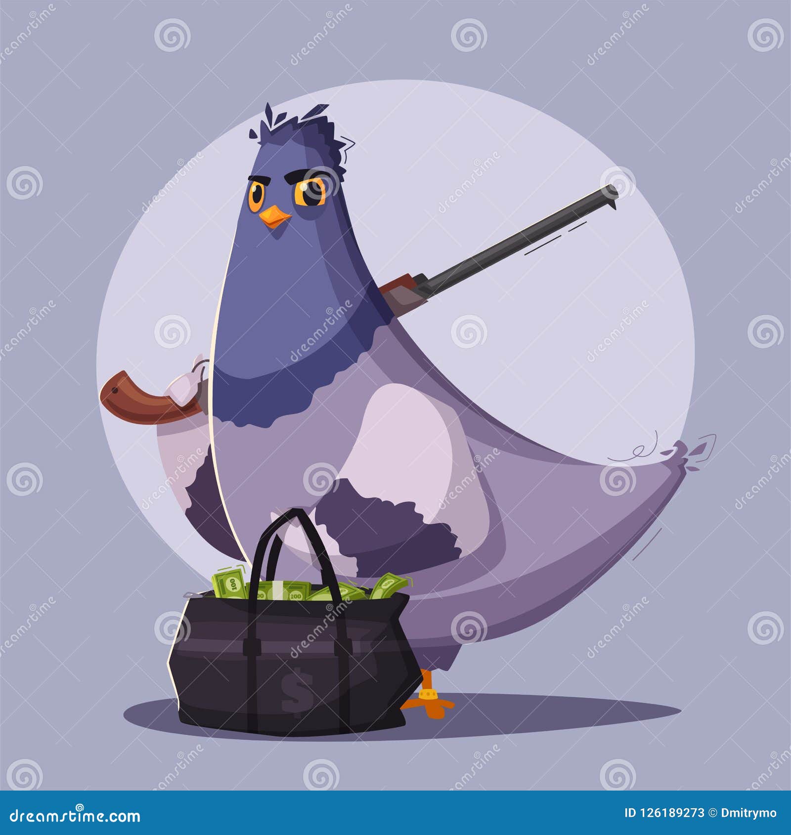 Pigeon a robber. Thug life stock vector. Illustration of isolated -  126189273