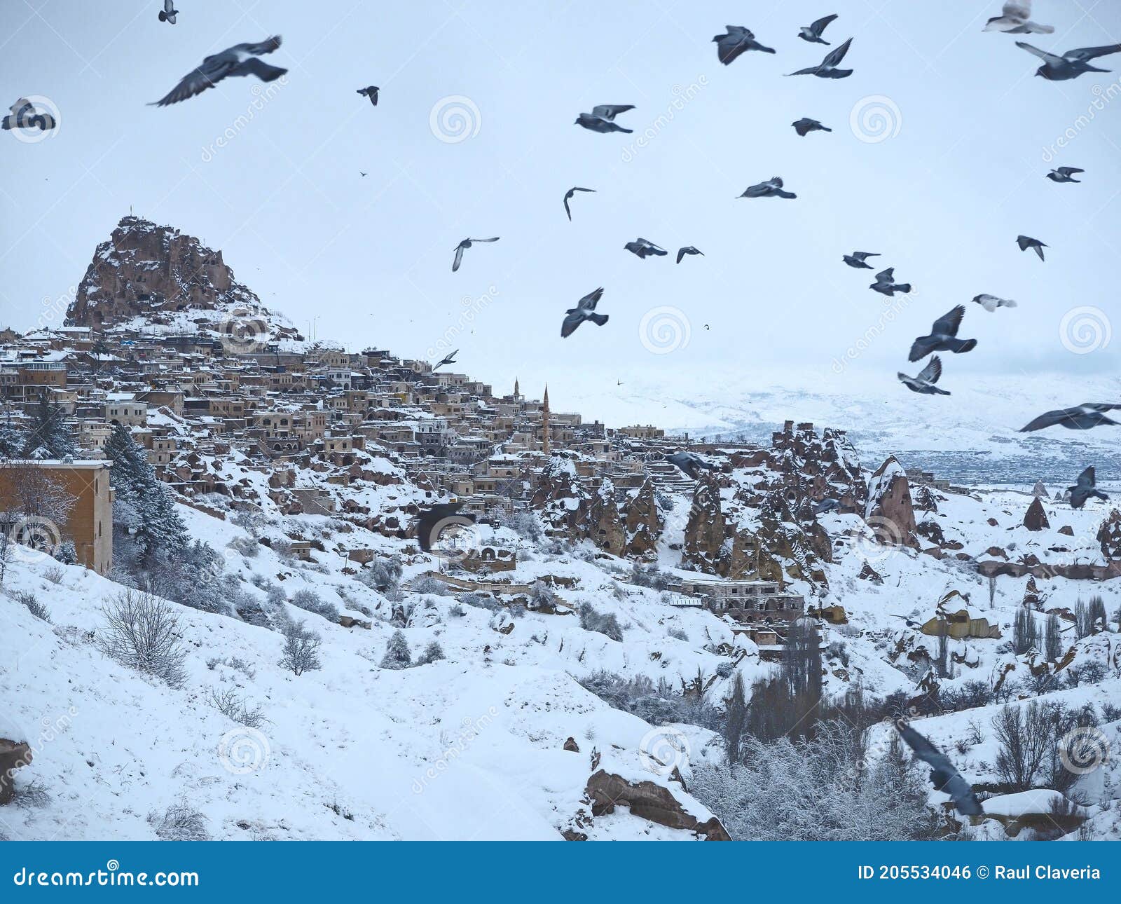 pigeons overflying kapadokia