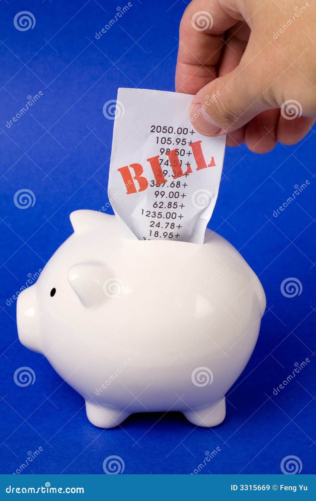 Piggy Bank and bills stock image. Image of savings, financial 3315669