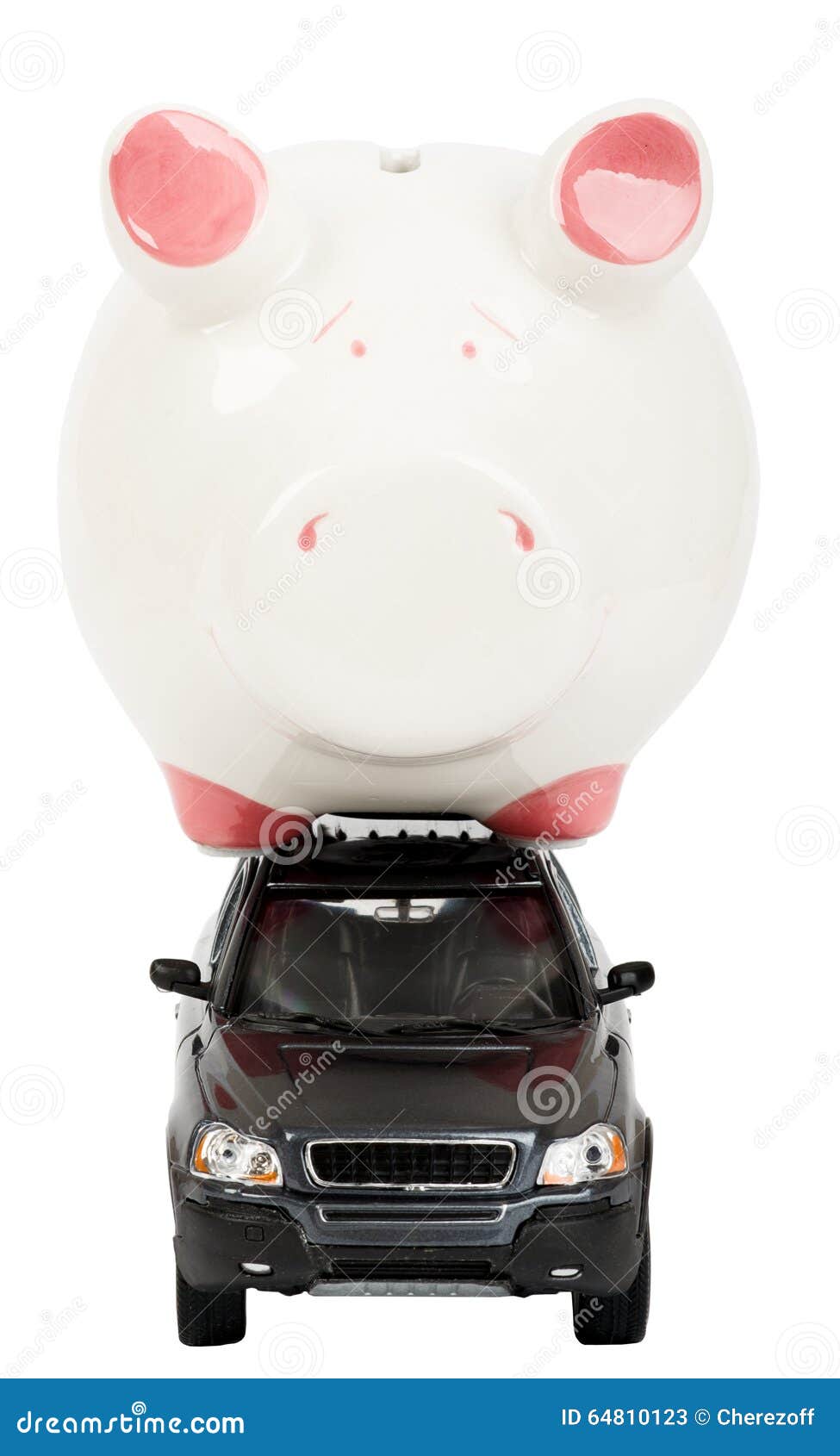 Piggy bank on car stock image. Image of profit, bank 64810123