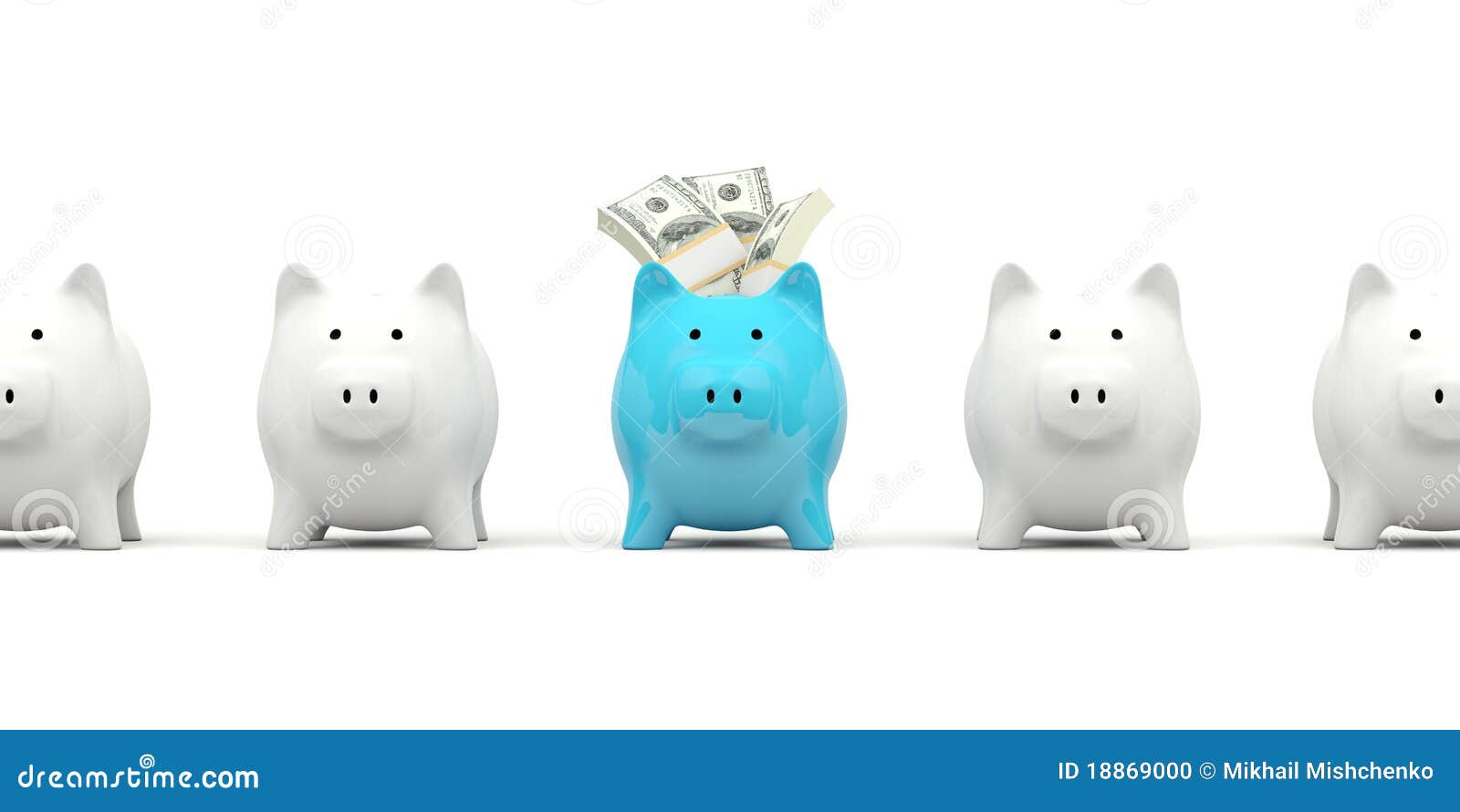 Piggy bank with cash stock illustration. Illustration of objects 18869000