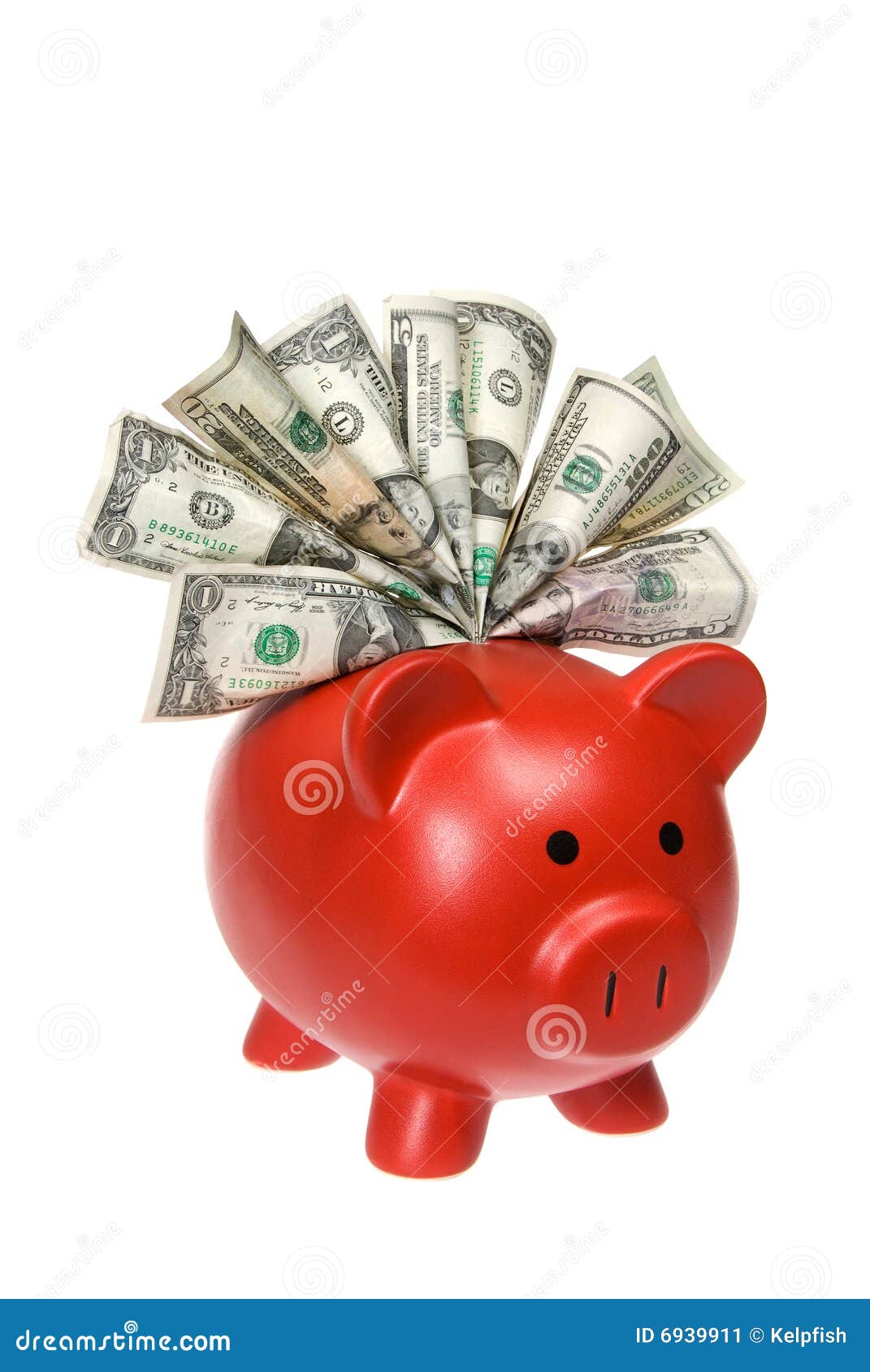 Piggy bank with cash stock image. Image of piggy, bringing 6939911