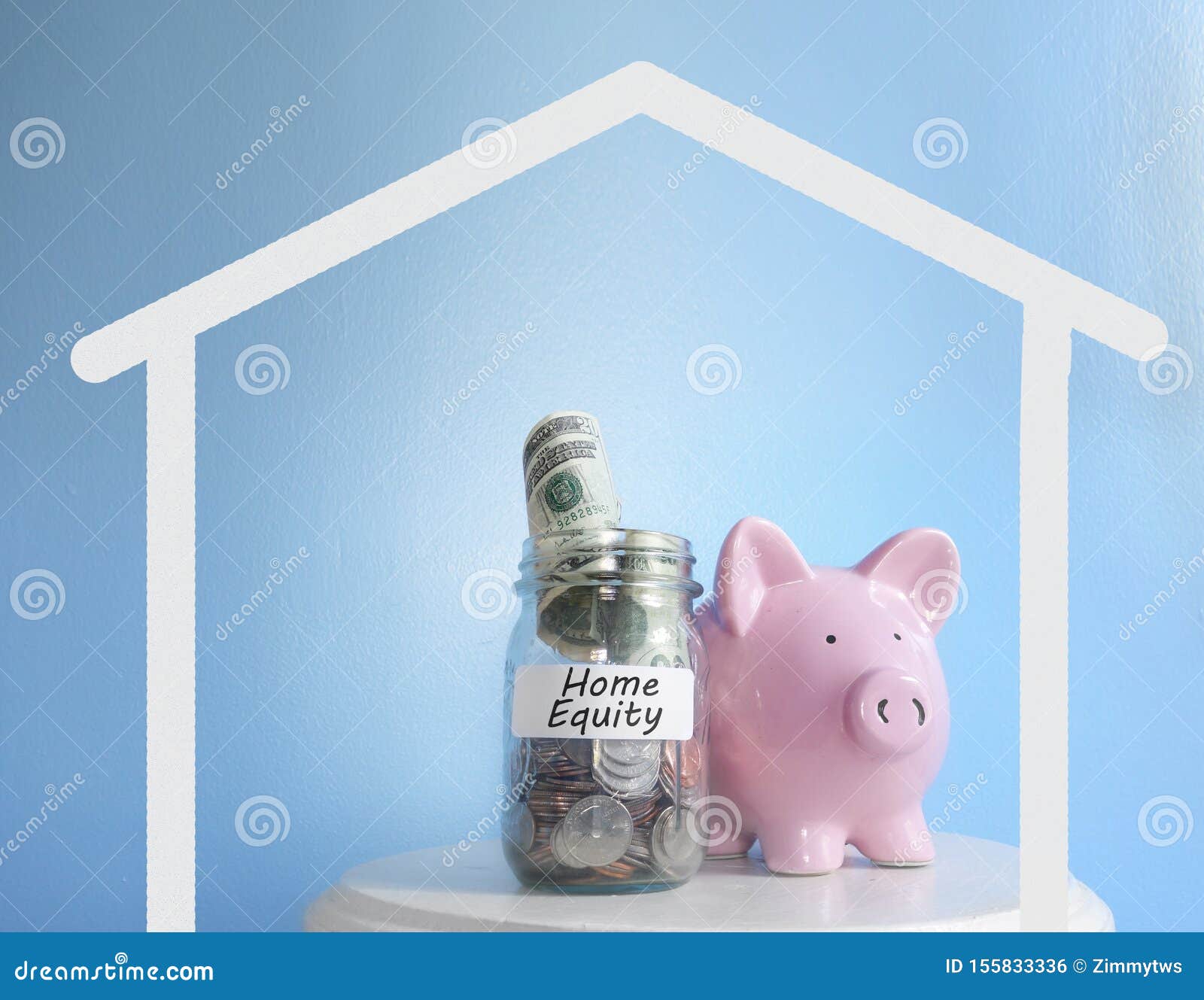 piggy bank coin jar home equity