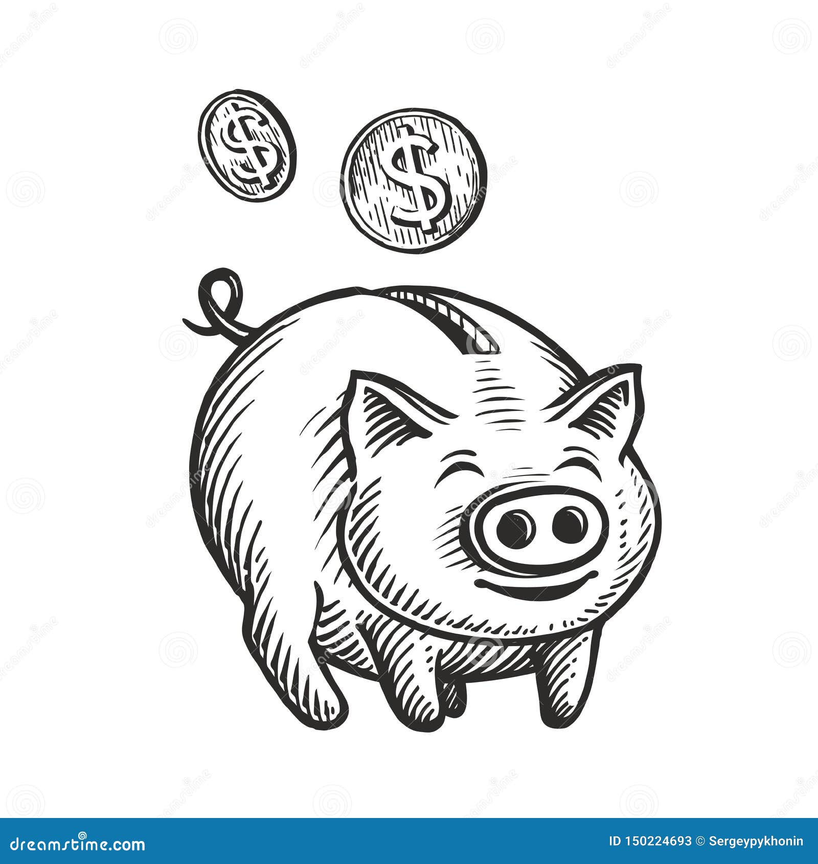 Simple and cute pig piggy bank illustration  Stock Illustration  52961834  PIXTA