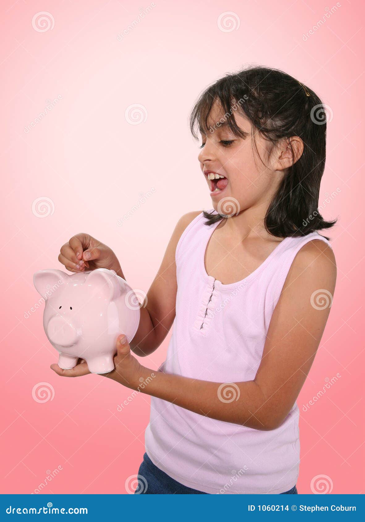 Piggy Bank Deposit stock photo. Image of joyful, adorable 1060214