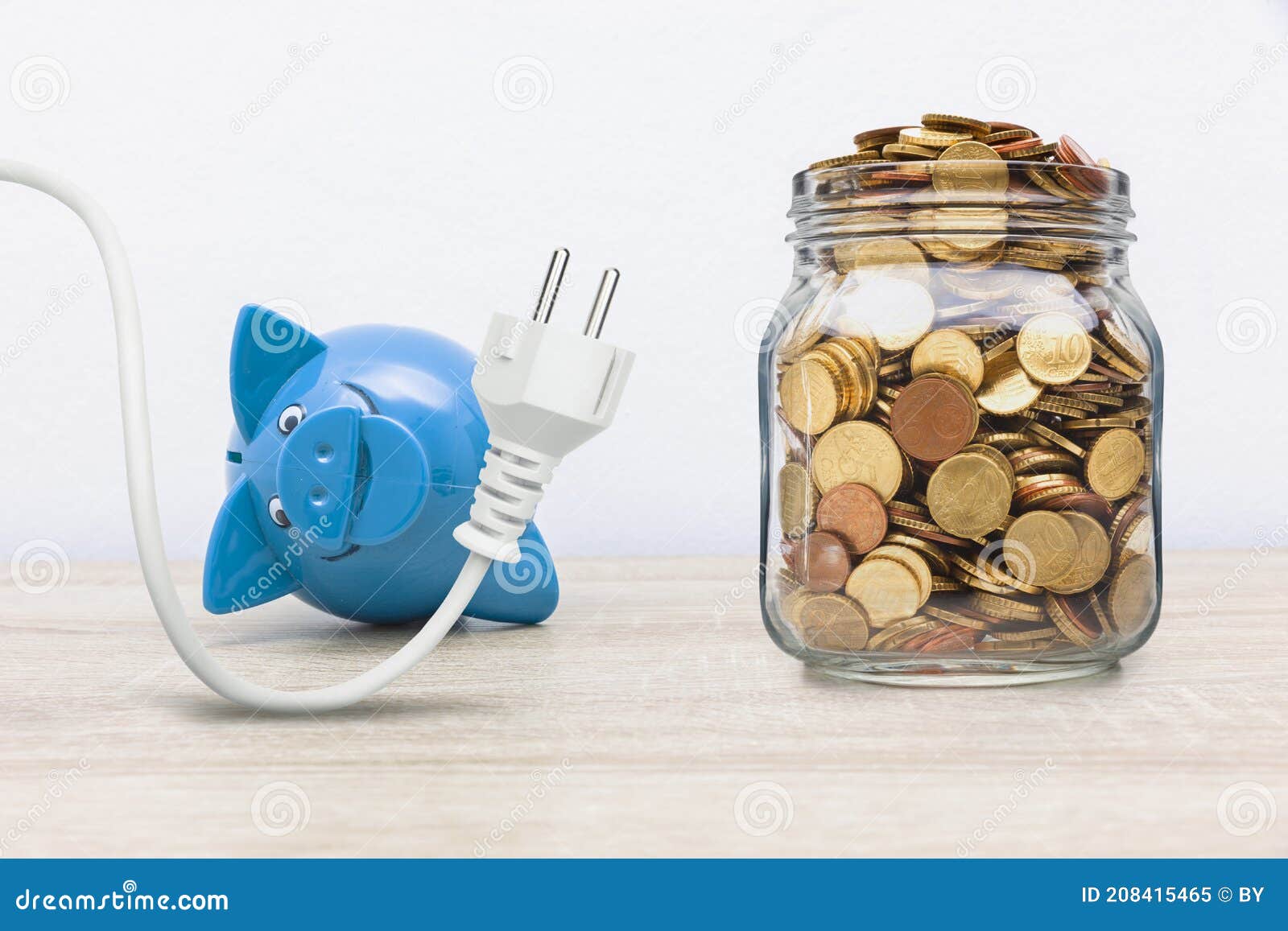 Piggy Bank with Electric Plug Stock Image Image of electric, provider