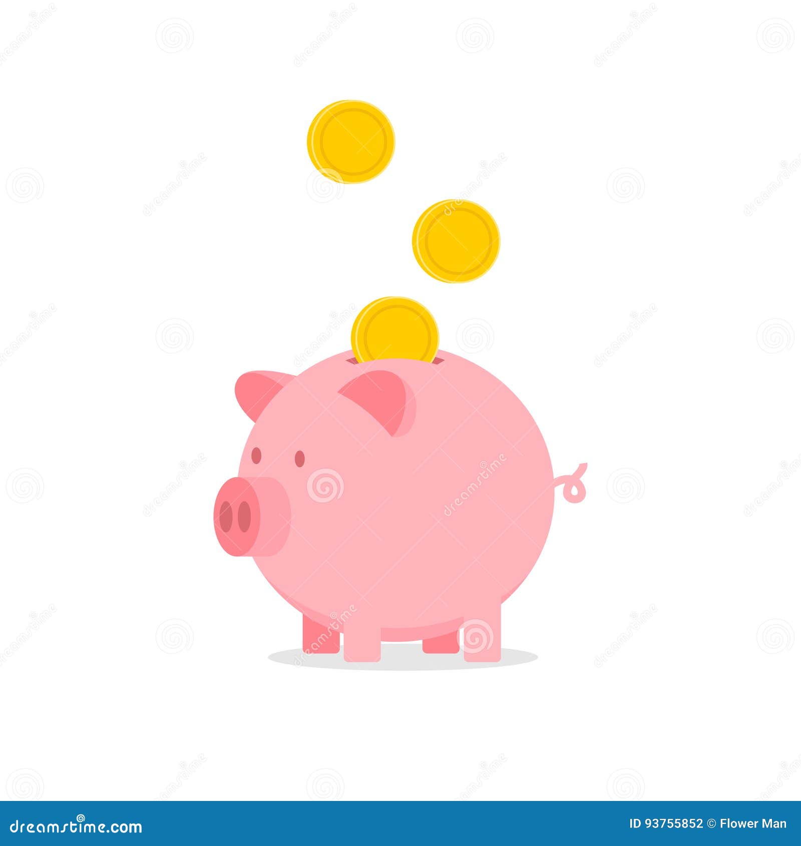 piggy bank with falling coins