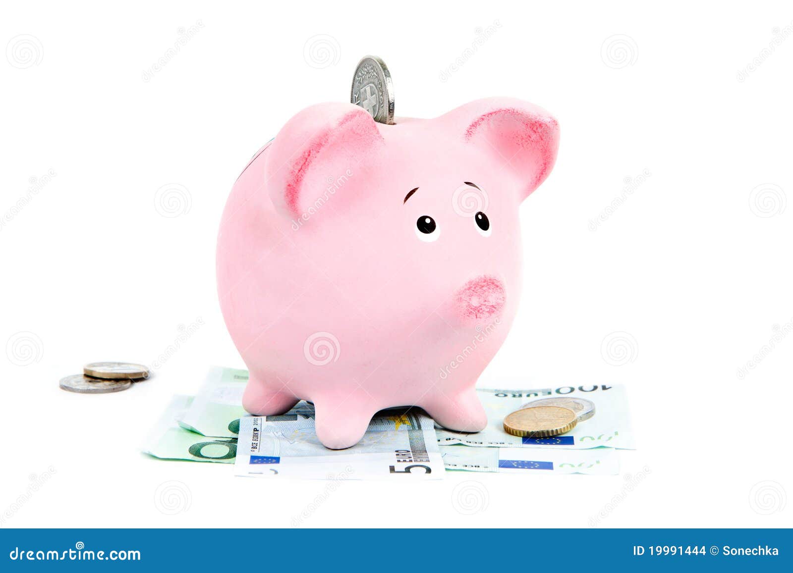 Piggy bank with money stock photo. Image of coins, counting 19991444