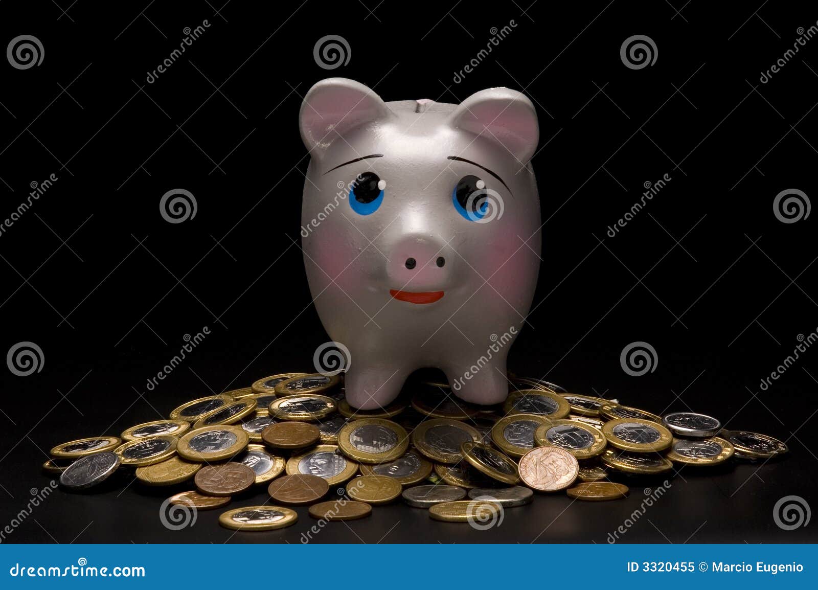 Piggy Bank with money stock image. Image of deposit, bankroll 3320455