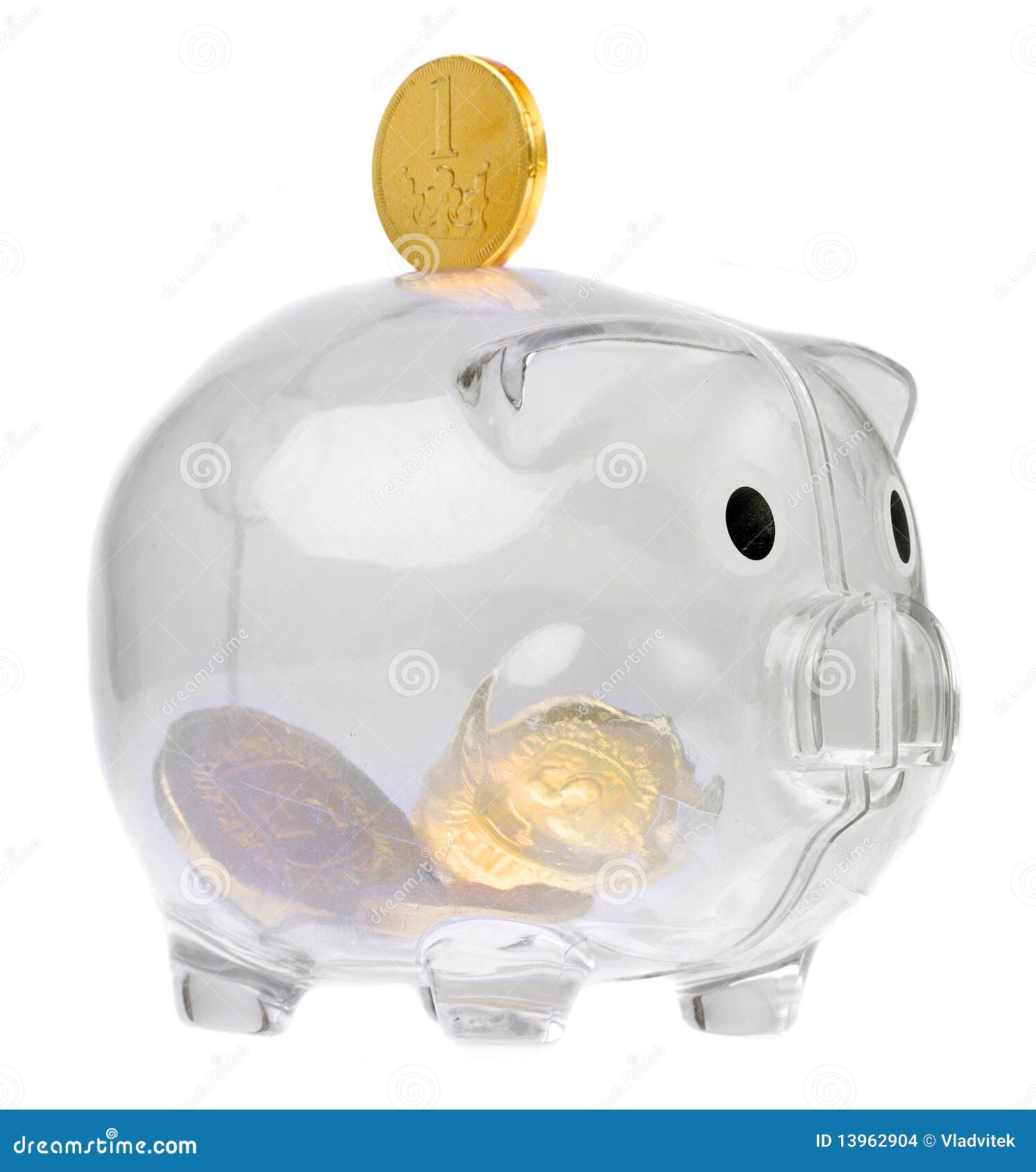 piggy bank style glass moneybox