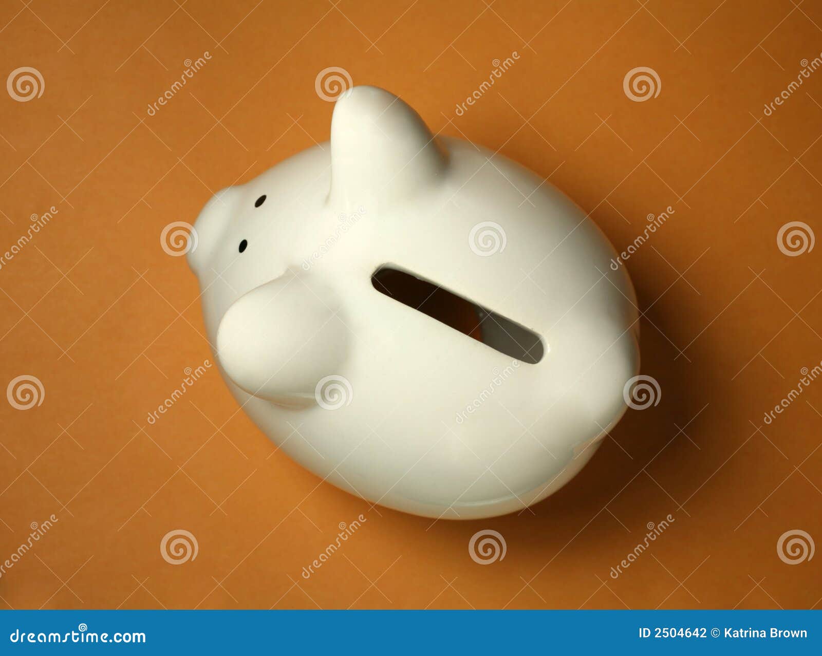 Piggy Bank on Yellow stock photo. Image of knockout, outline 2504642