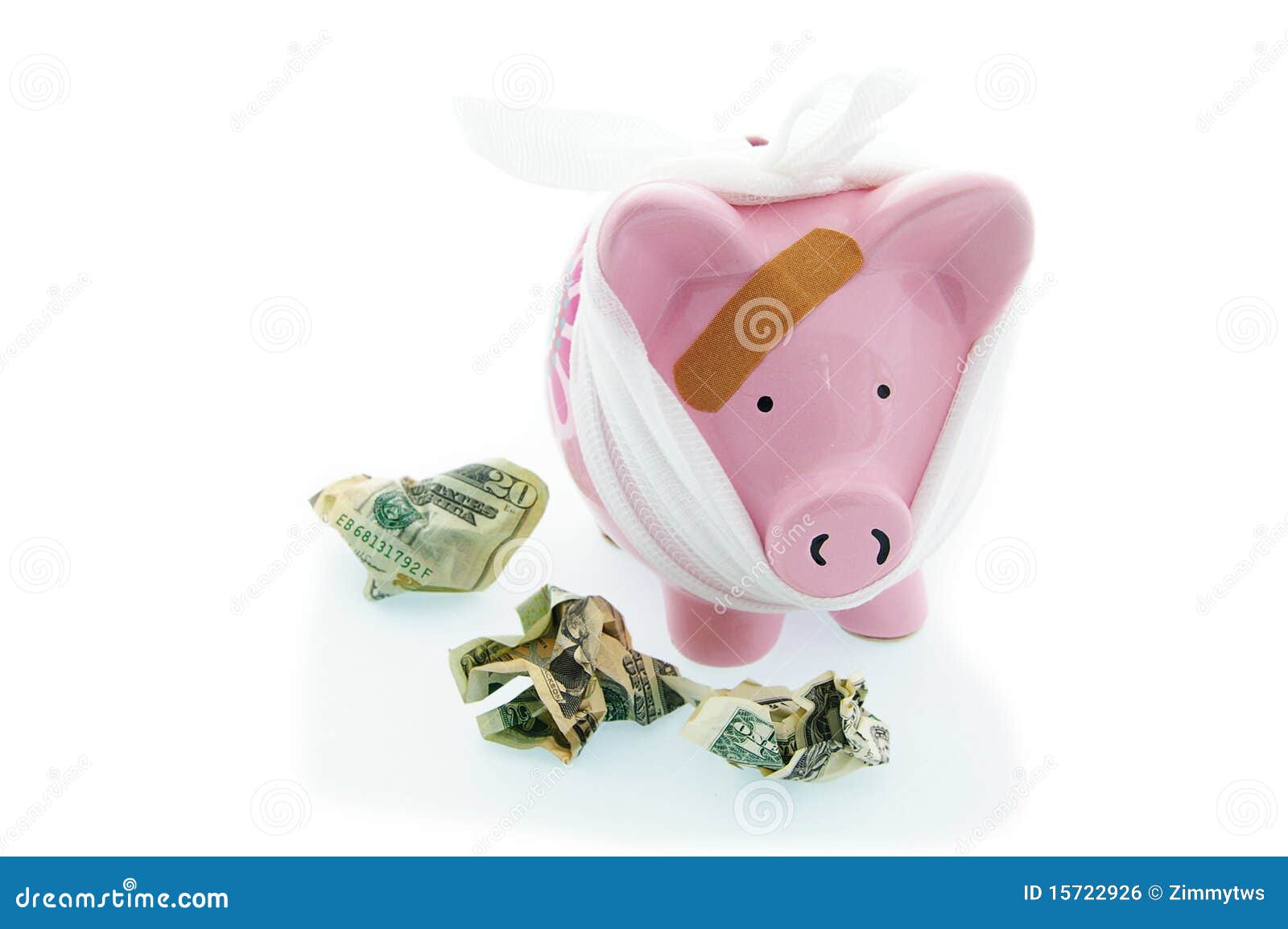 Piggy cash stock photo. Image of bandage, dollar, cost 15722926