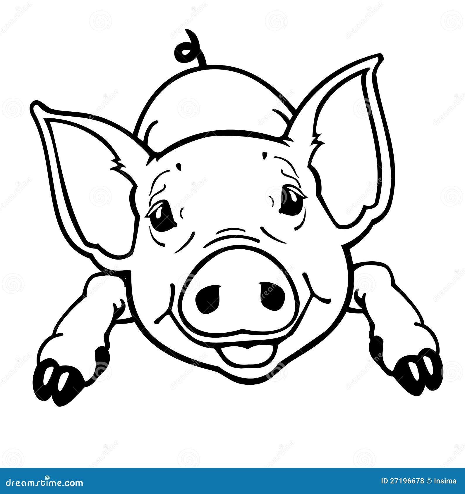 clipart pig black and white - photo #43