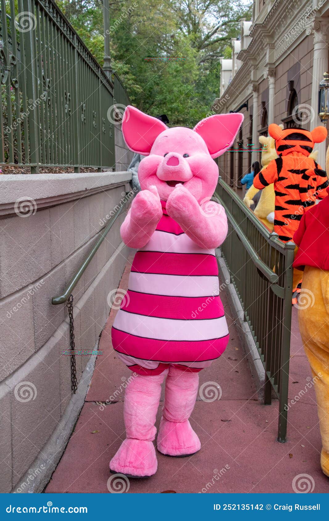 Piglet Character in DIsney Magic Kingdom Editorial Photography Image