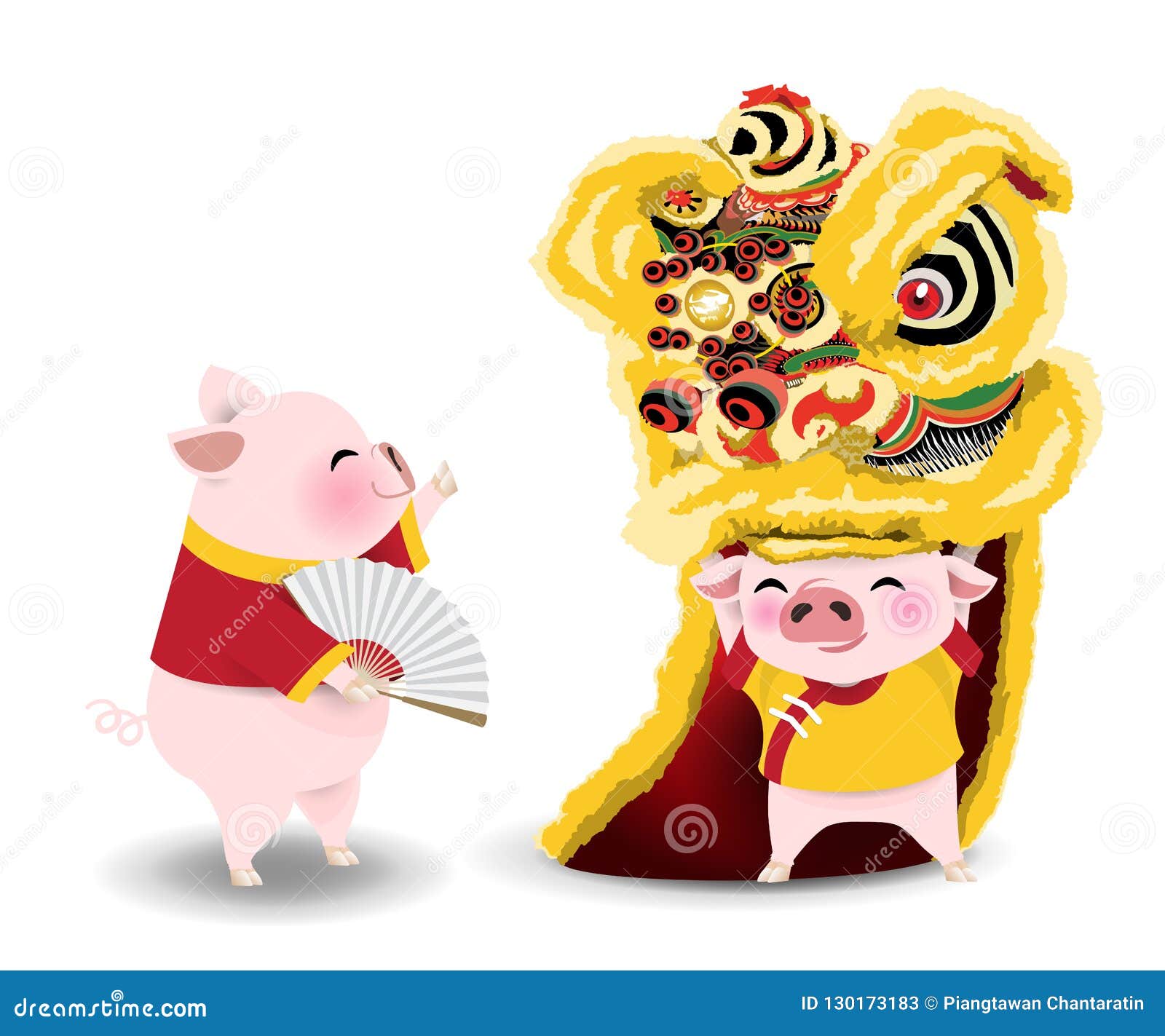 Year Of The Dog Chinese New Year Square Money Red Packet Cartoon Vector
