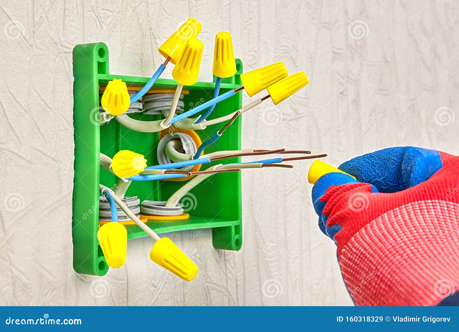 Using Wire Nuts for Electrical Connections Stock Image Image of