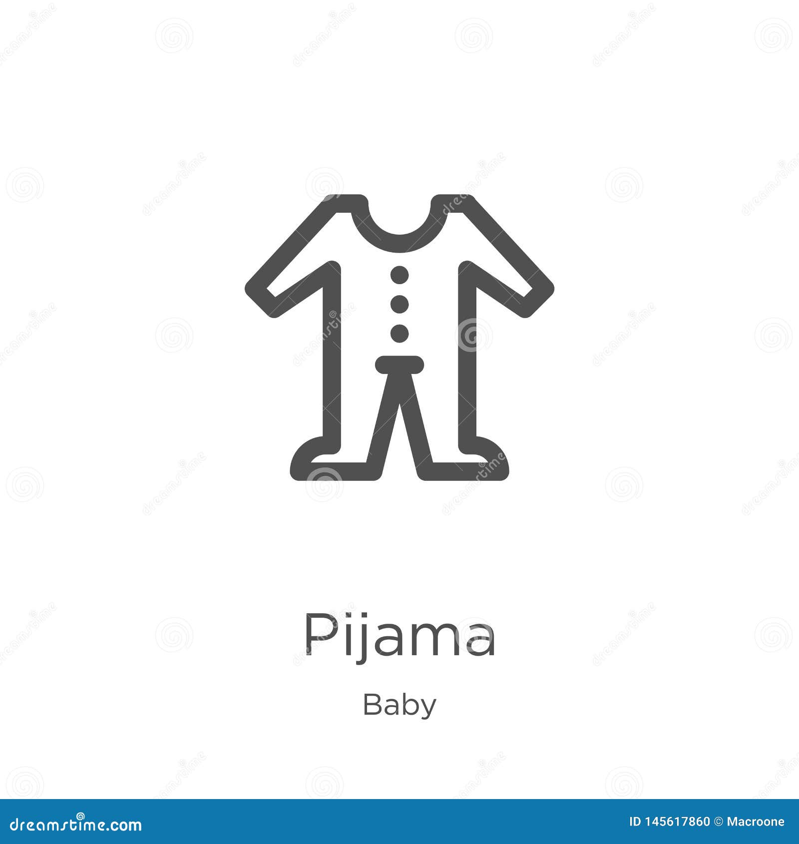 pijama icon  from baby collection. thin line pijama outline icon  . outline, thin line pijama icon for