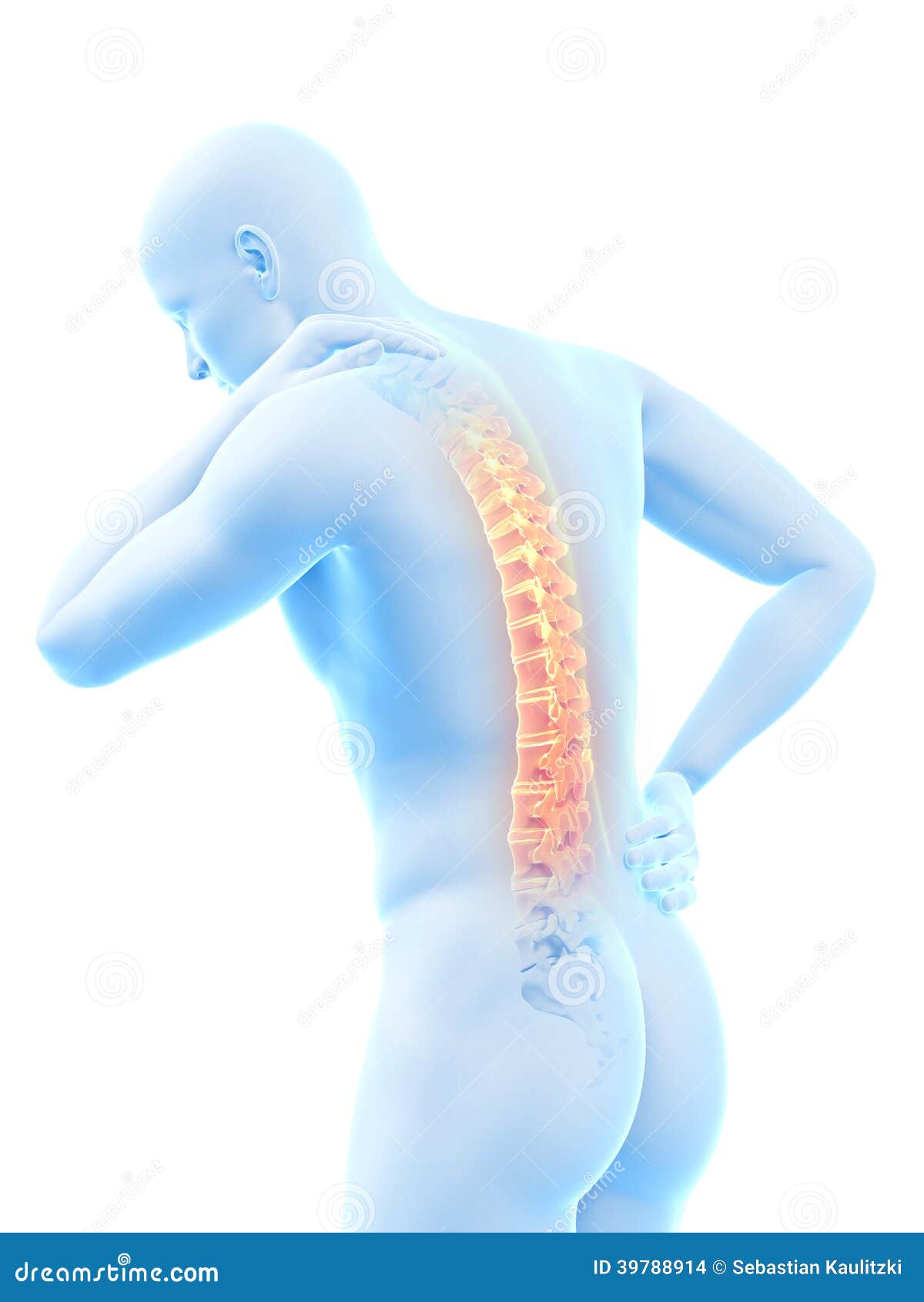 Pijn in de rug stock illustratie. Illustration of mens 39788914