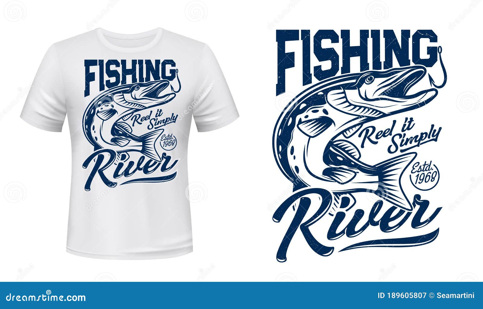 Download Pike Fish T Shirt Print Vector Mockup Template Stock Vector Illustration Of Mockup Print 189605807