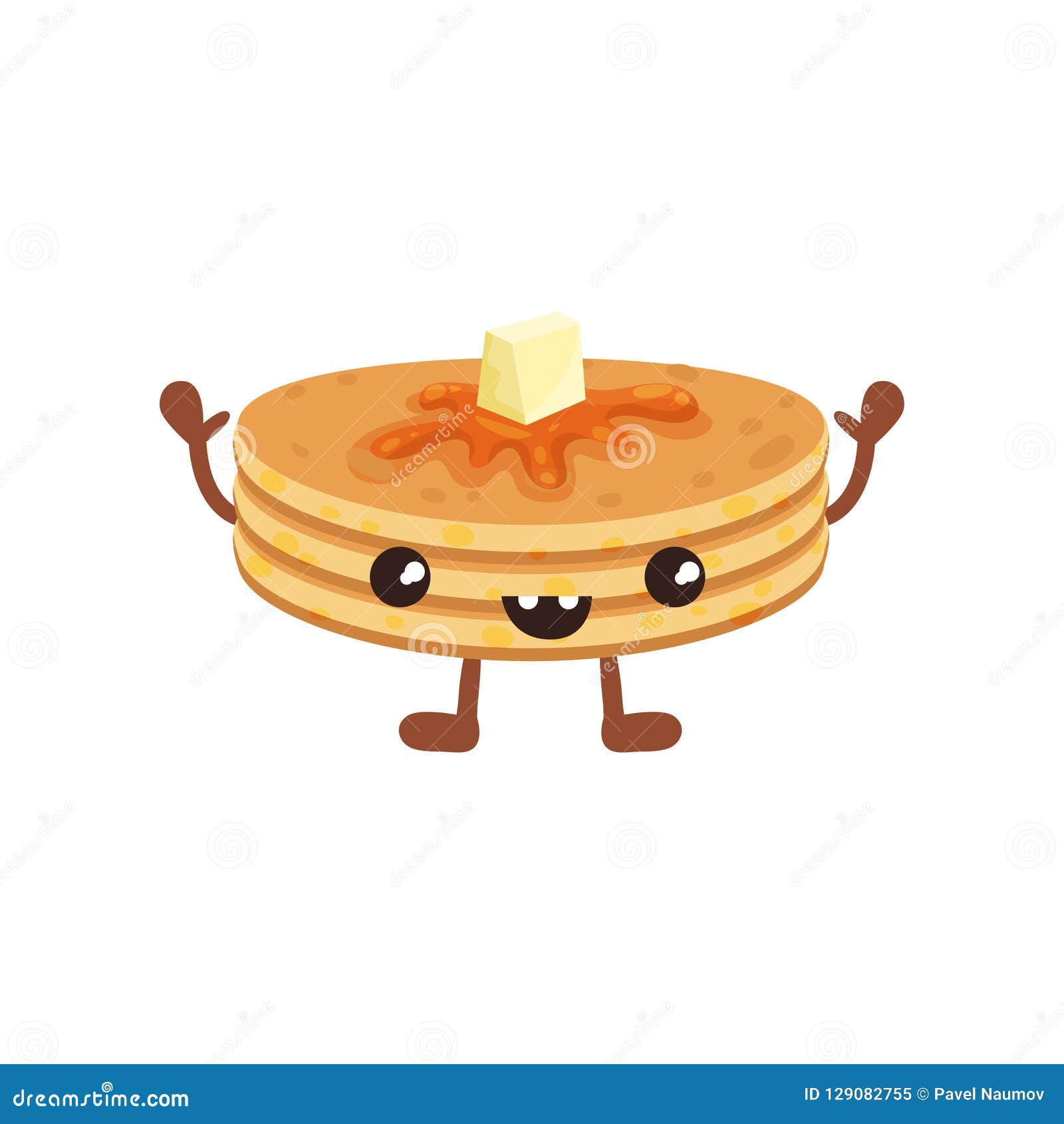 Pila Linda De Crepes Con La Cara Sonriente, Ejemplo Divertido Del Vector  Del Personaje De Dibujos Animados De Los Alimentos De Pr Ilustración del  Vector - Ilustración de atasco, almuerzo: 129082755