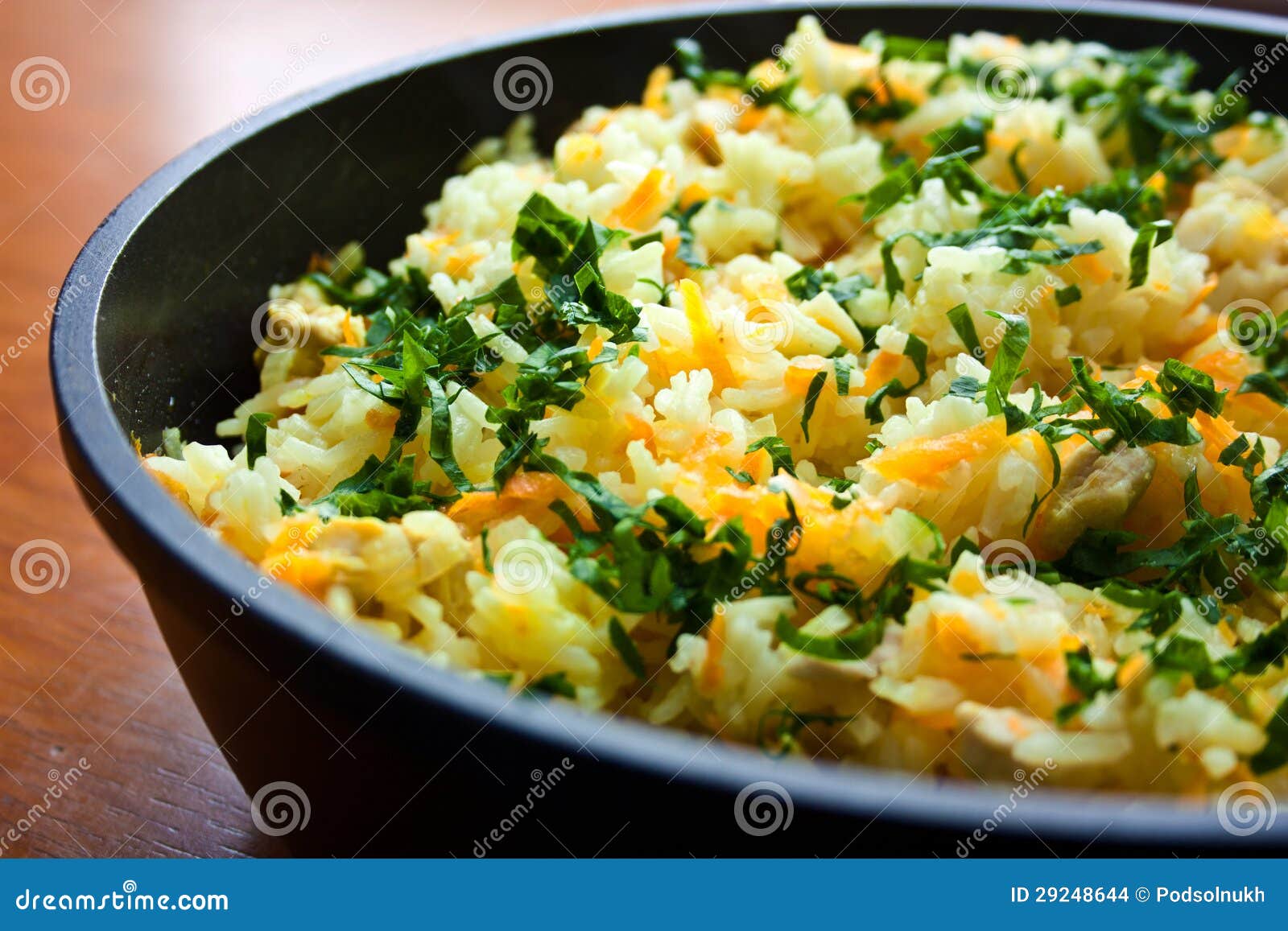 Pilaf with chicken stock photo. Image of basmati, onion 29248644