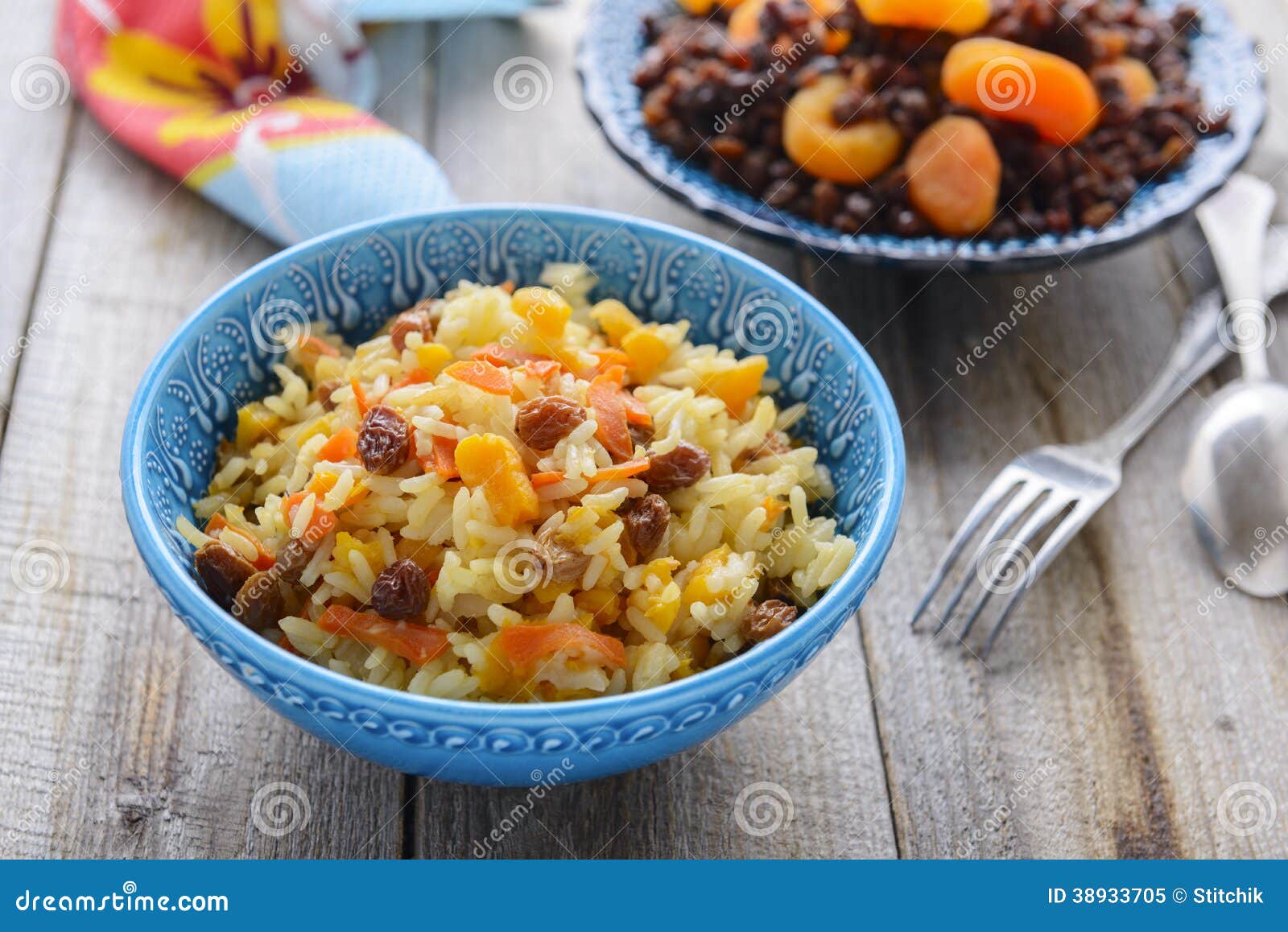 Pilaf Dulce Con Las Frutas Secadas Imagen de archivo Imagen de