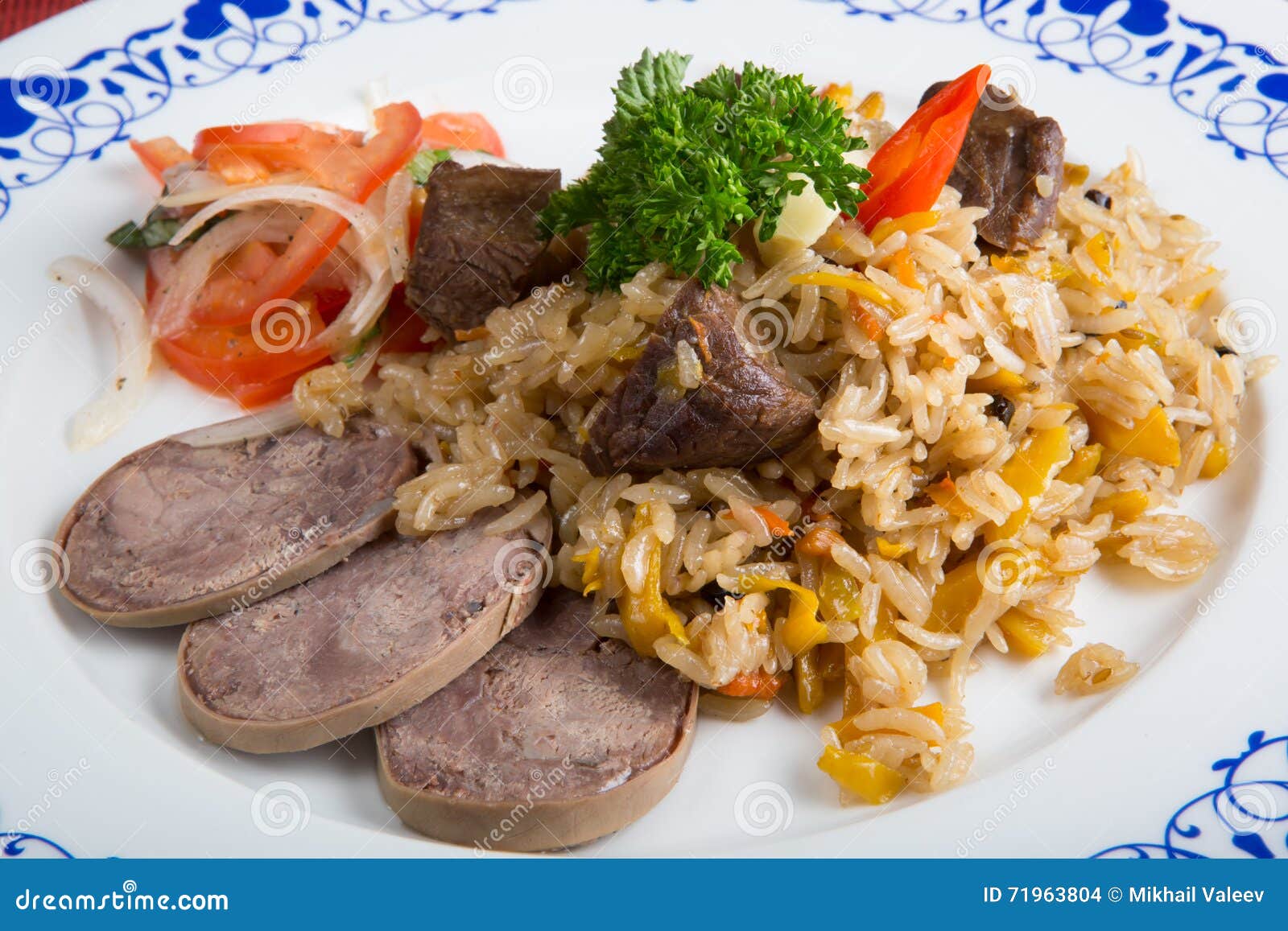 Pilaf with meat stock photo. Image of plov, iranian, chicken 71963804
