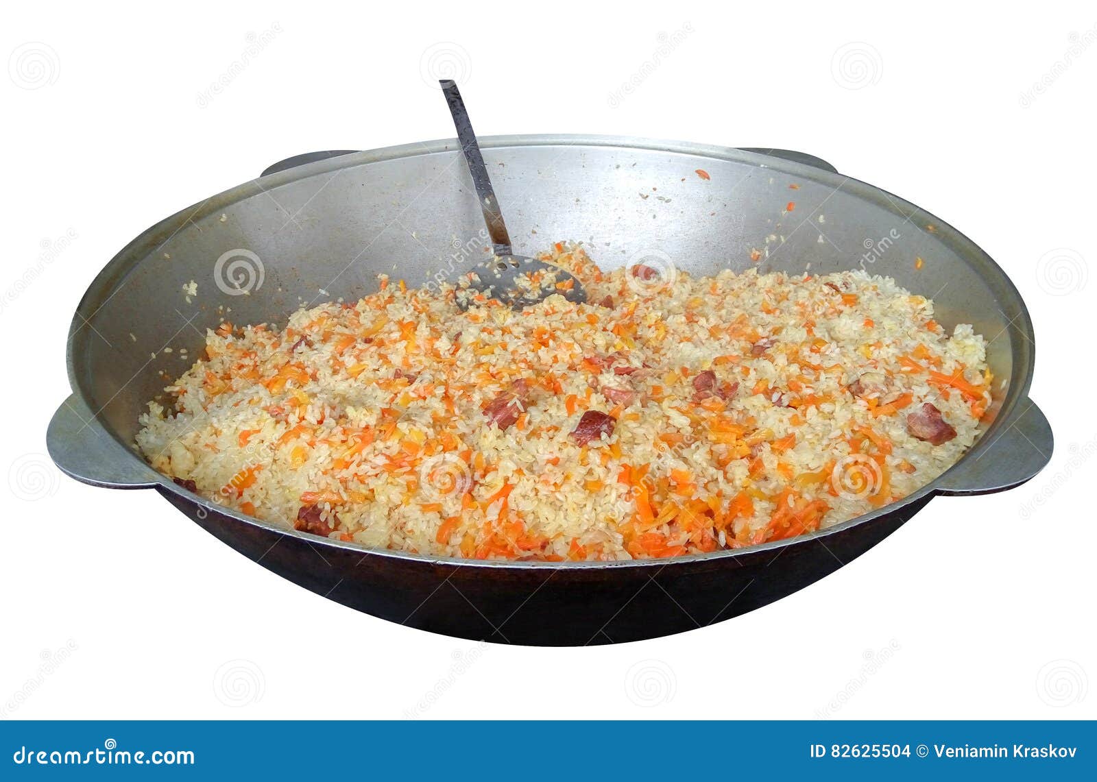 Pilaf in the pan stock photo. Image of beef, kazakhstan 82625504