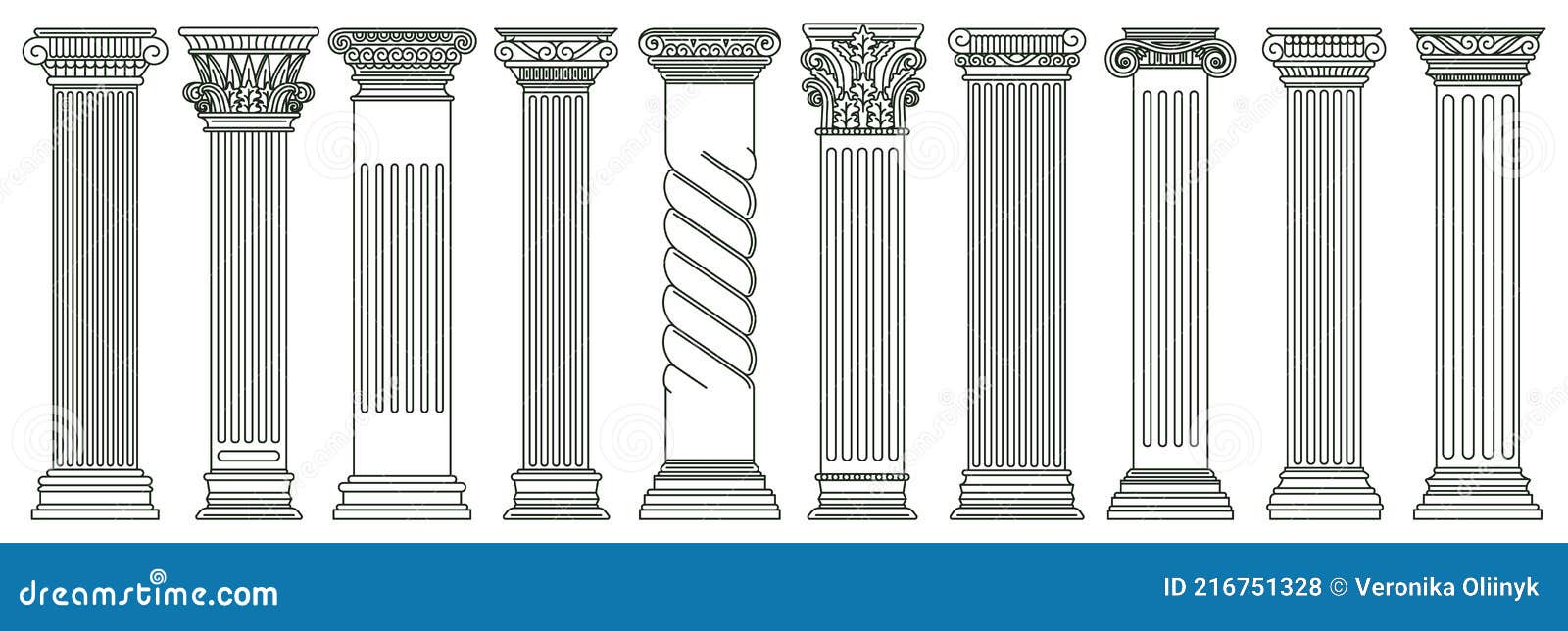 Pilares Clássicos Antigos. Pilares Da Arquitetura Grega E Romana