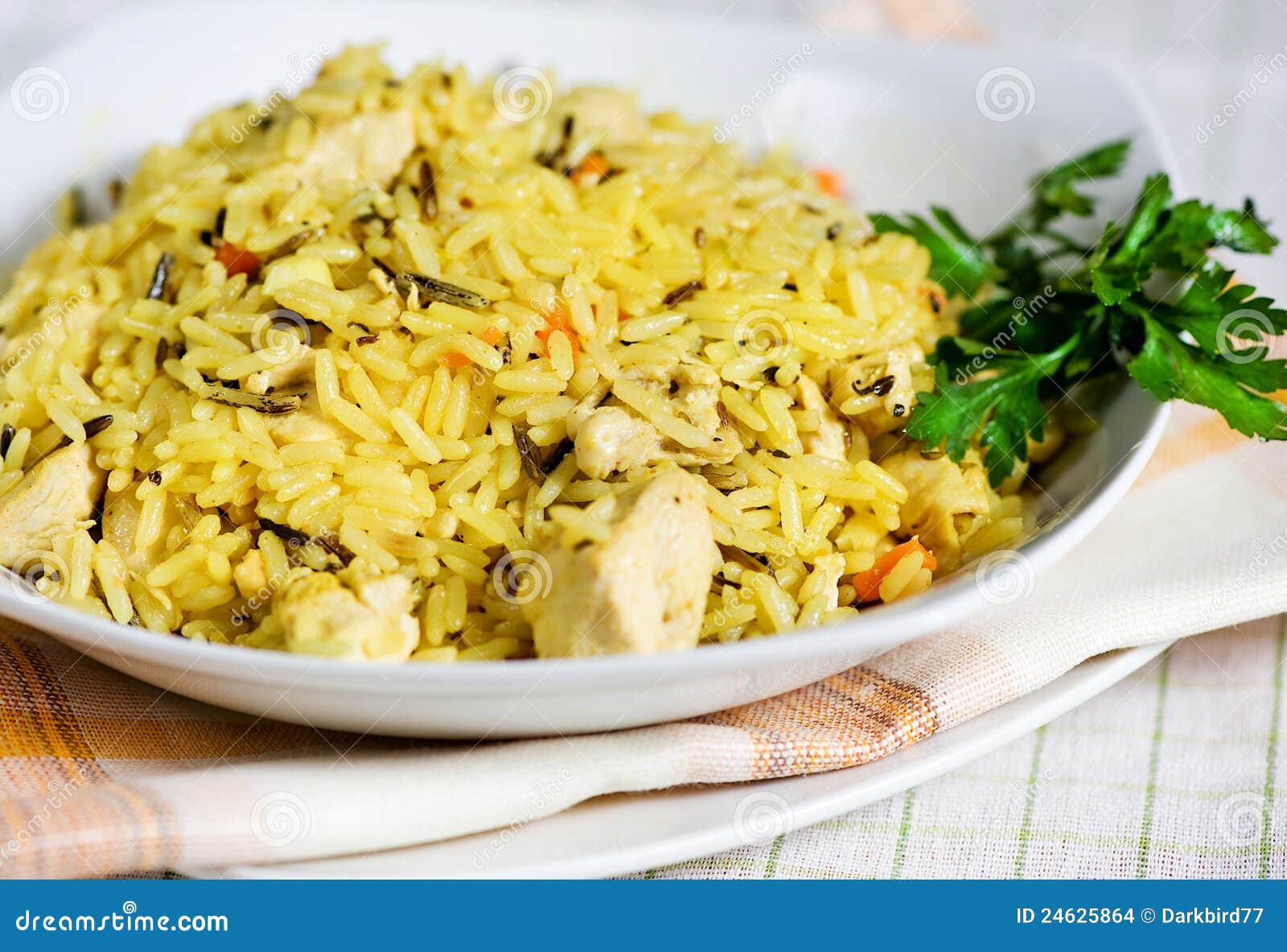 Pilau with chicken stock photo. Image of bowl, dish, curry 24625864