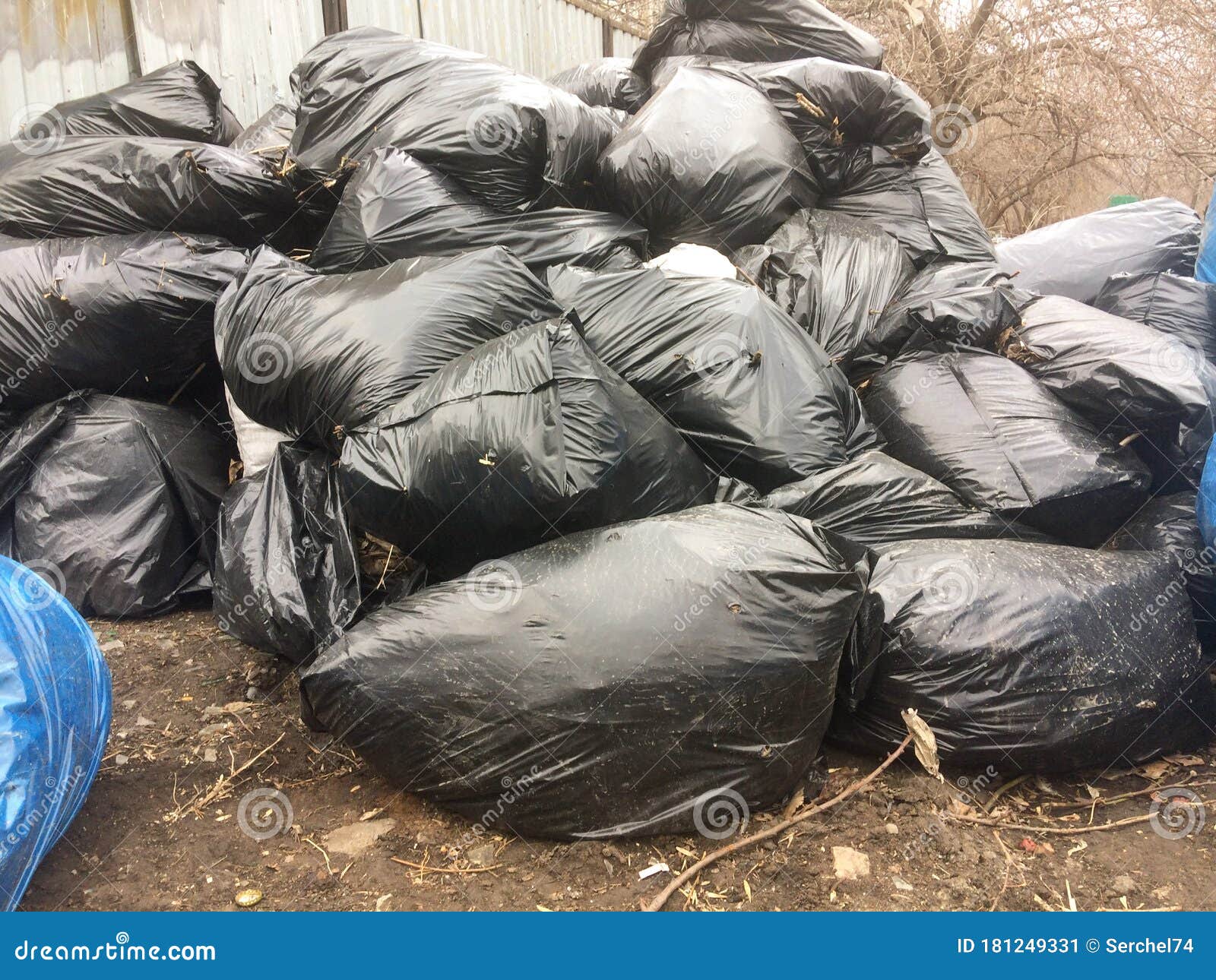 Pile Of Black Garbage Bag On The Street Stock Photo, Picture and Royalty  Free Image. Image 39347140.