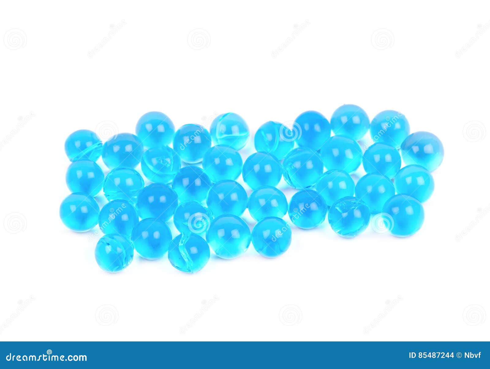 Pile of Blue Soil Water Beads Isolated Stock Photo Image of object