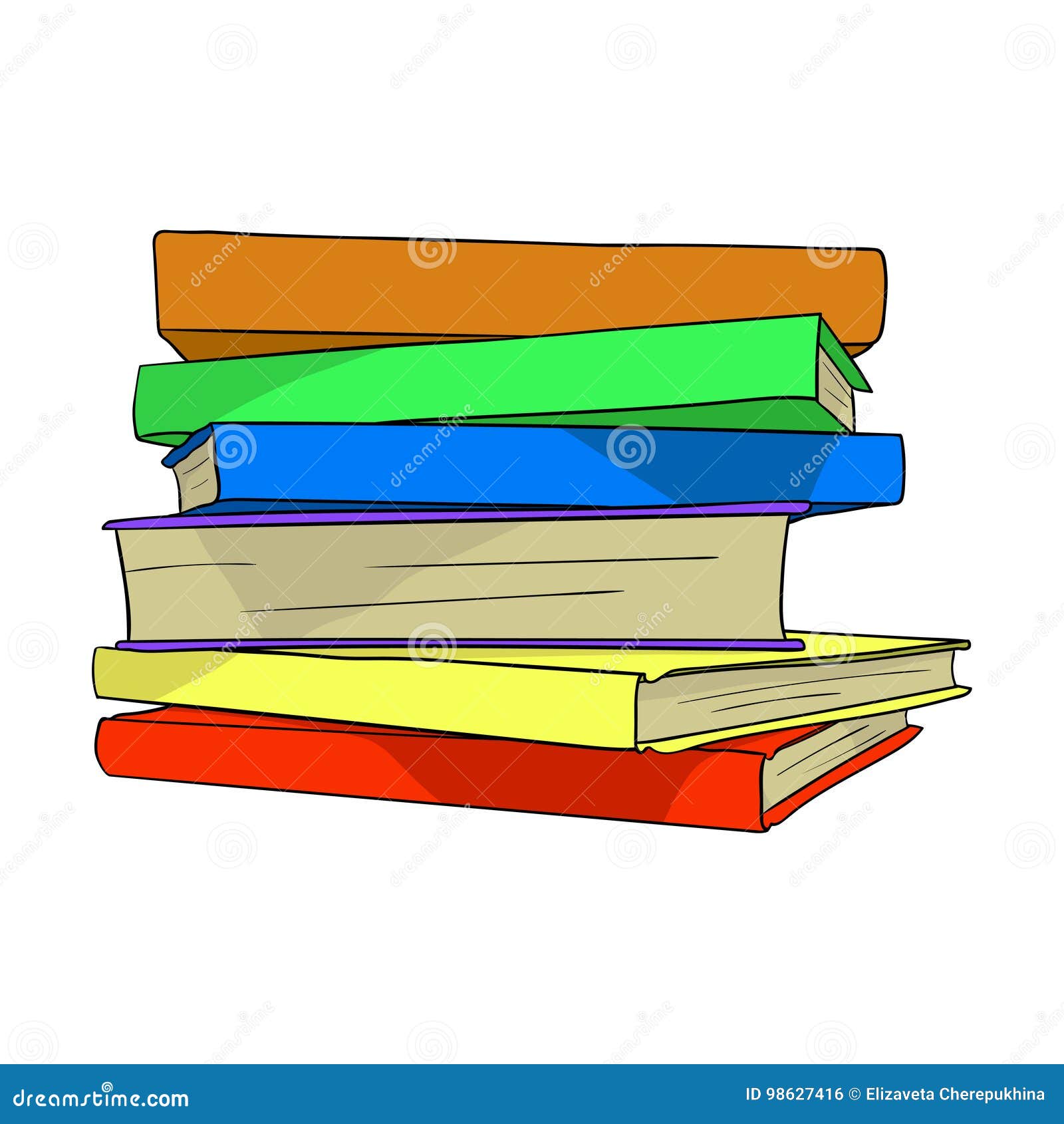 Hand Drawn Stack Of Books Vector Stock Illustration - Download