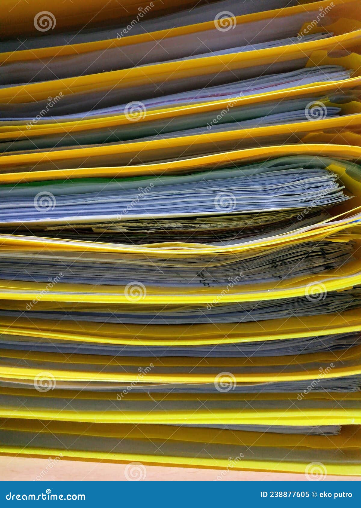 A Pile of Bright Yellow Plastic Folders Stock Image Image of yellow, plastic 238877605