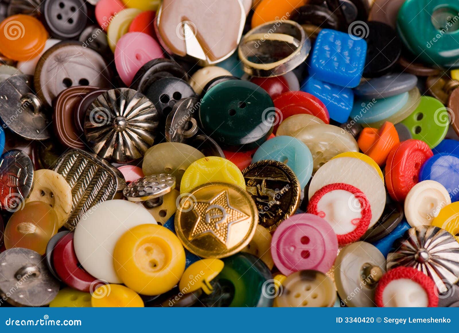 Royalty-Free photo: Pile of assorted-color buttons