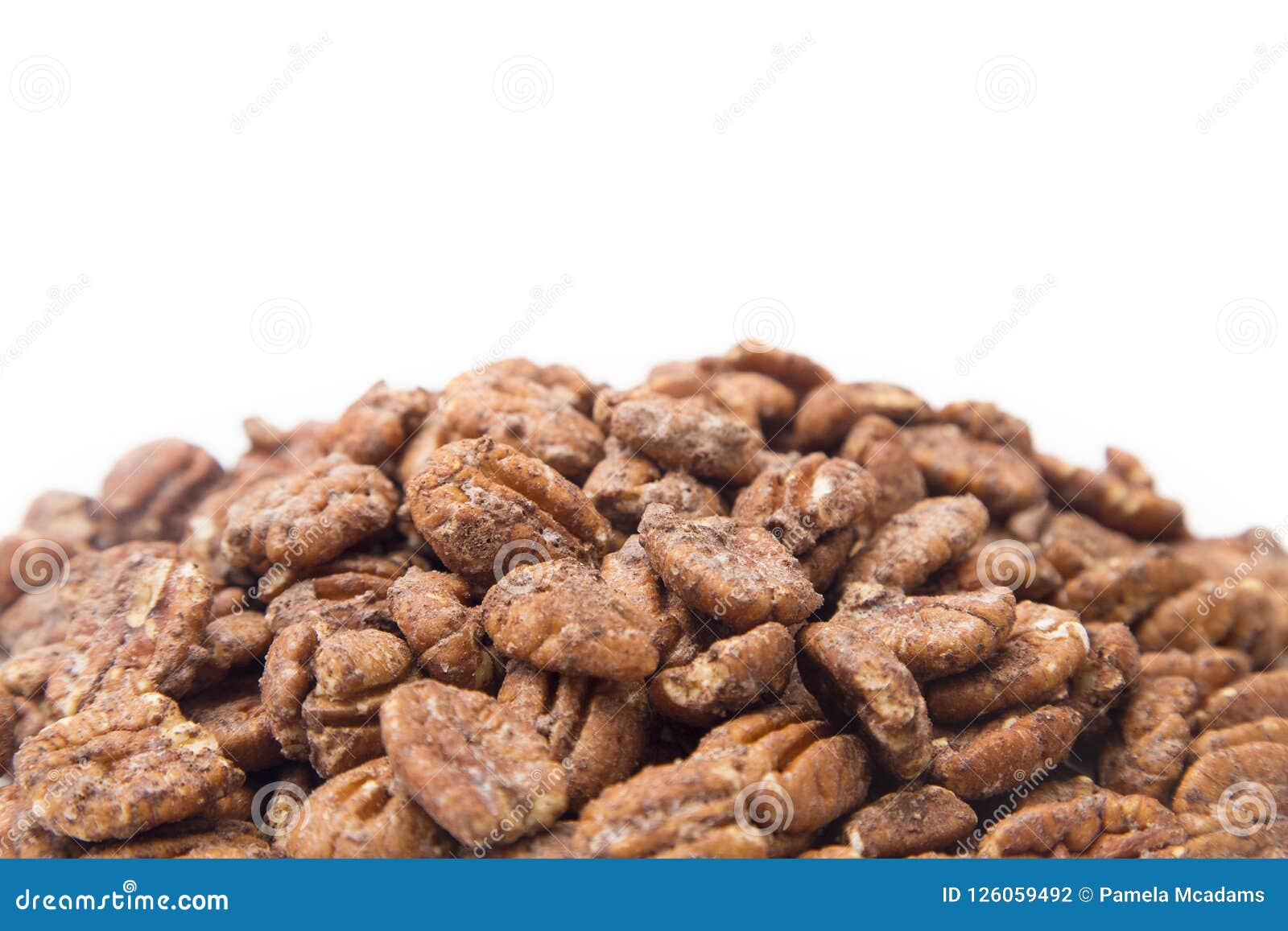 Pile of Candied Pecans stock photo. Image of unhealthy 126059492