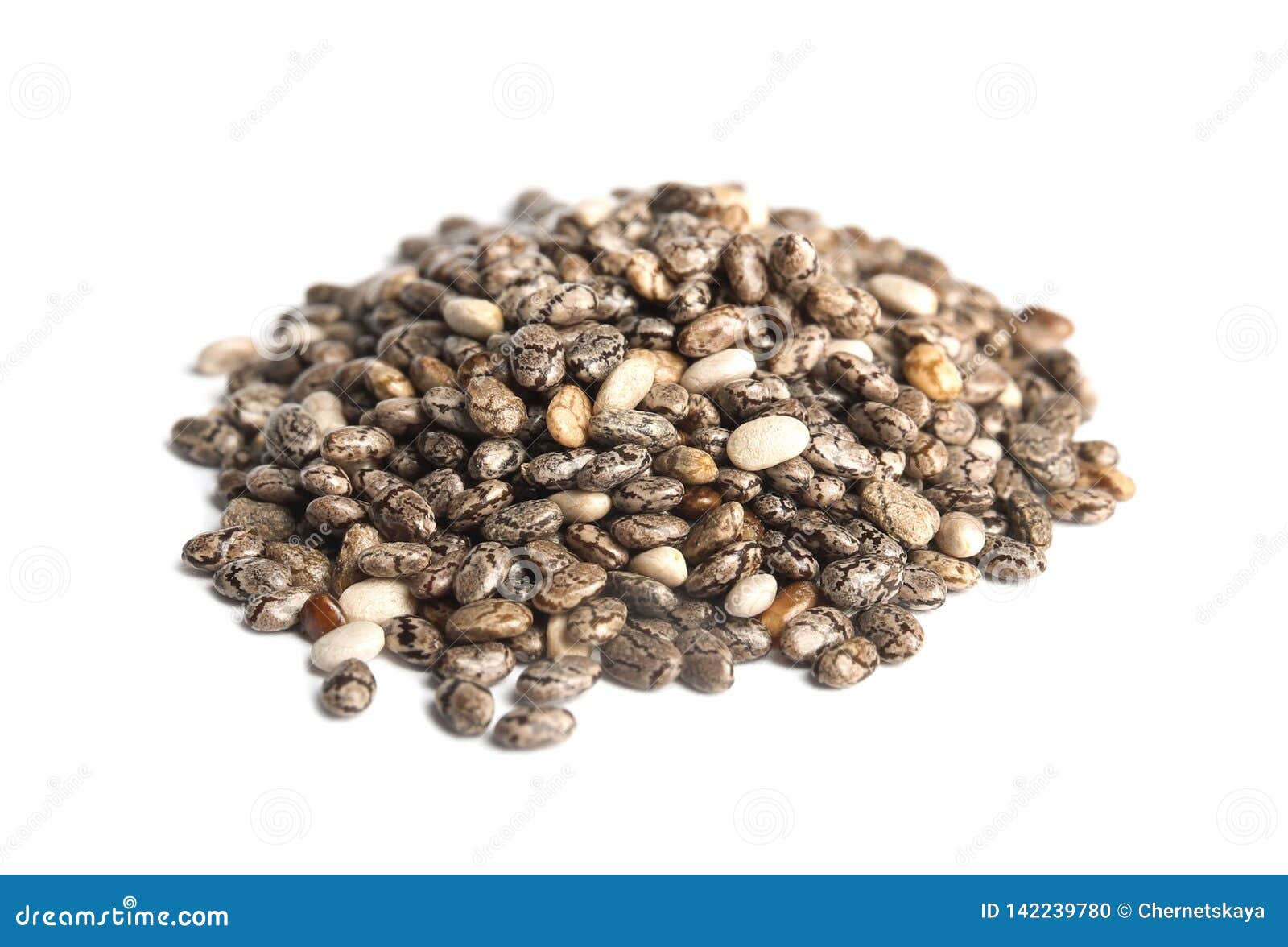 Pile of Chia Seeds Isolated Stock Photo Image of diet, object 142239780