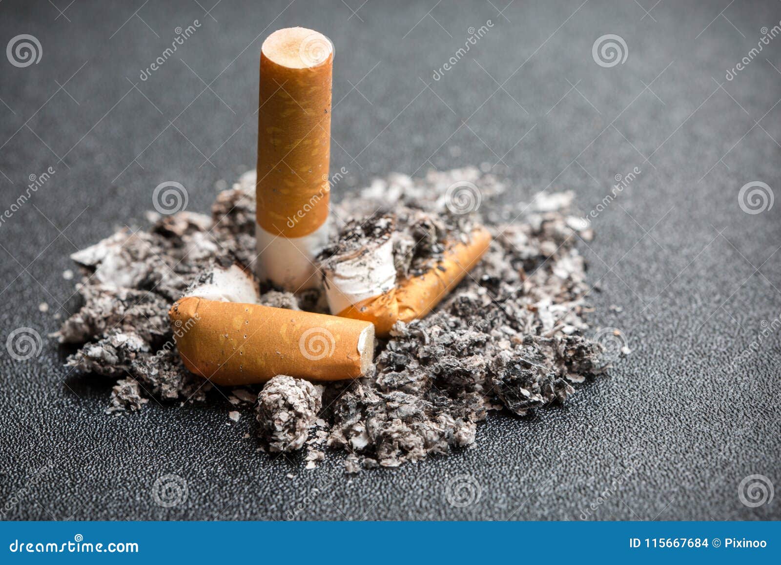 Pile of Cigarettes Smoked in a Pile of Ashes Stock Photo Image of