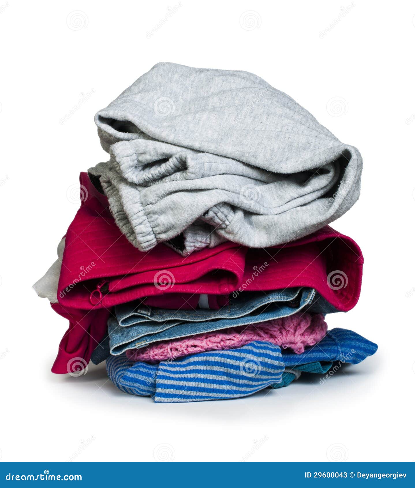 Pile of Clothes White Isolated Stock Image - Image of housework, group ...