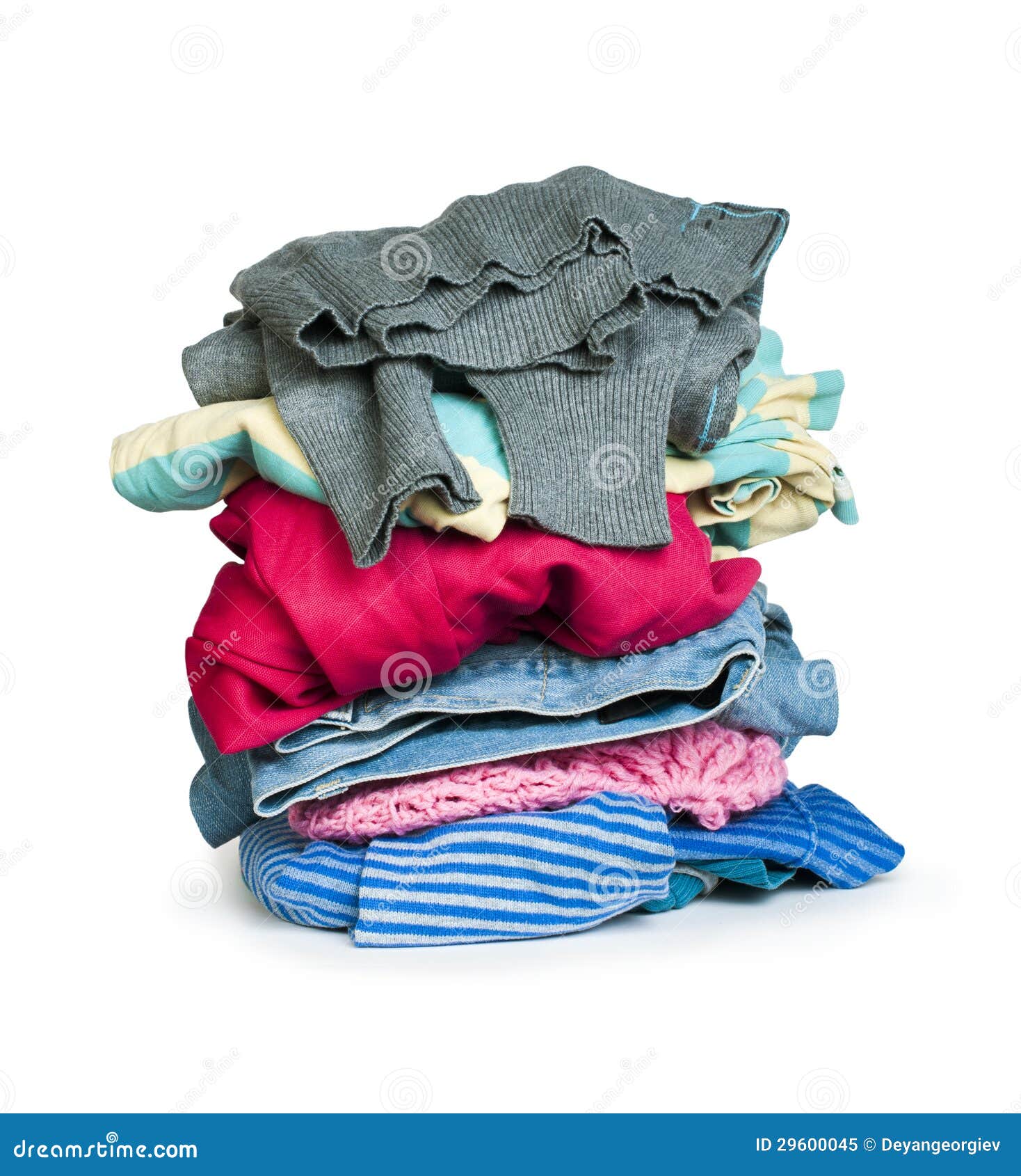 Pile of Clothes White Isolated Stock Image - Image of heap, shirts ...