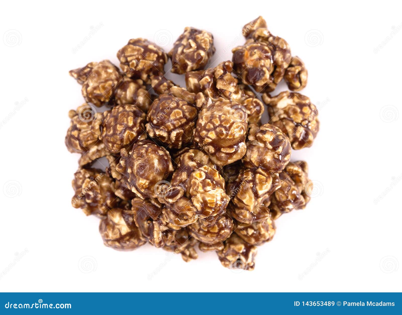 Pile of Coffee Flavored Candy Coated Popcorn on a White Background Stock Image Image of heap