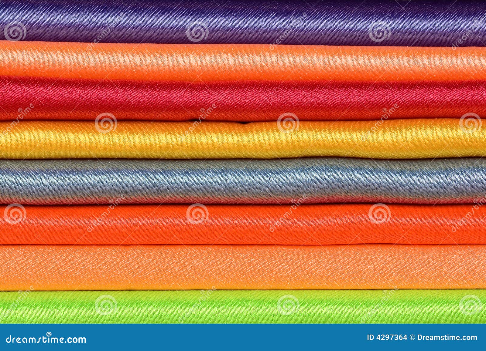 Pile of colored silk stock photo. Image of green, textile 4297364