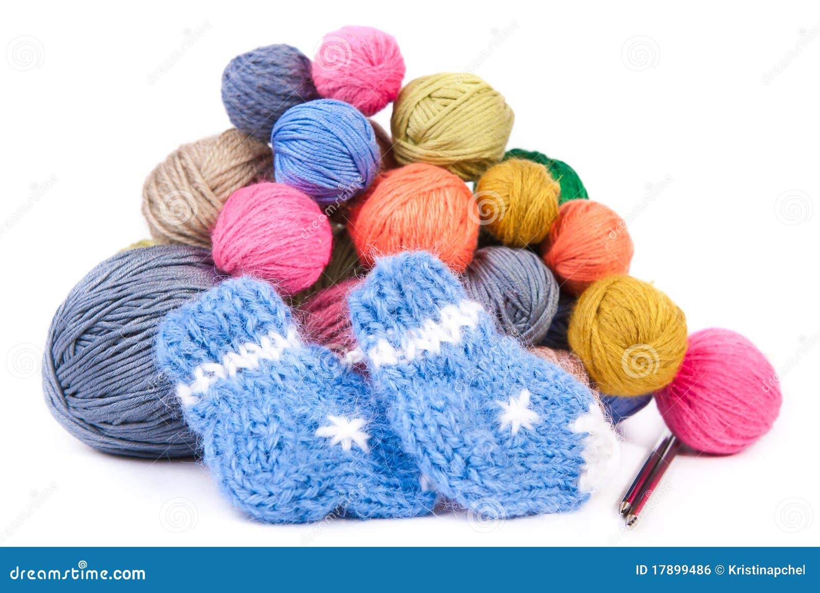 Pile Of Colorful Clews And Knitted Socks Royalty Free Stock Image ...