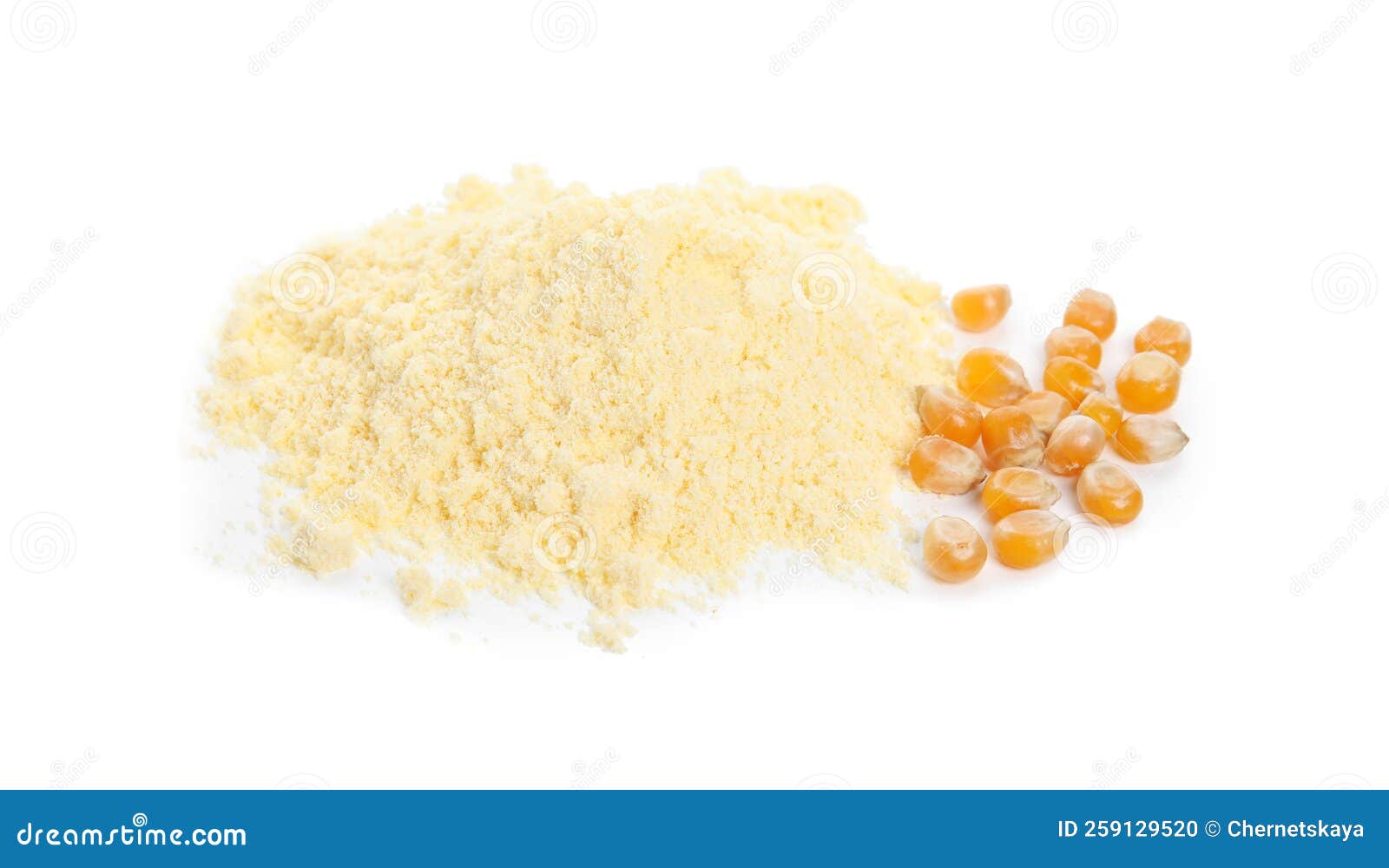 Pile of Corn Flour and Seeds Isolated on White Stock Photo Image of