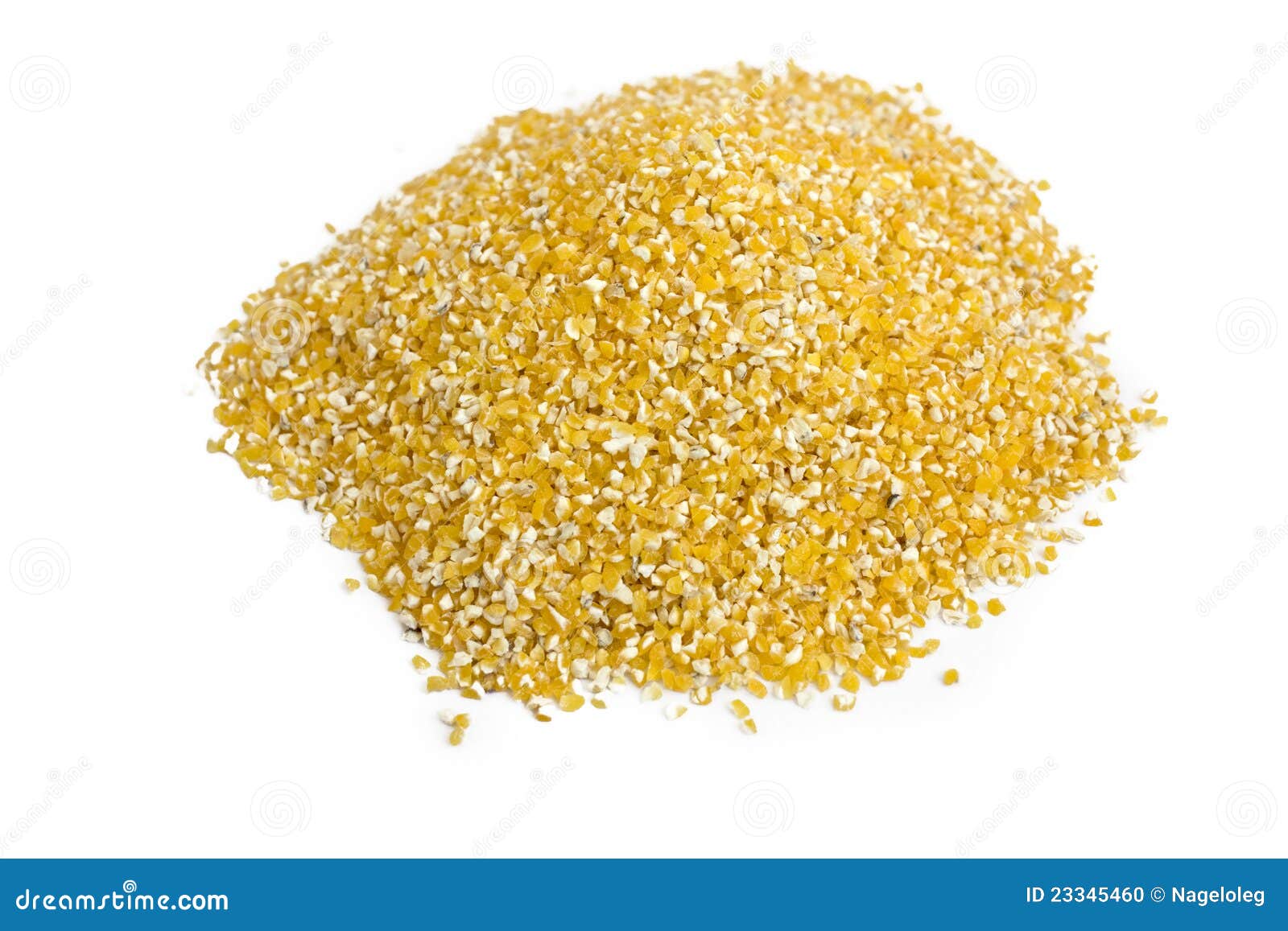 Pile of corn grits stock photo. Image of yellow, isolated 23345460