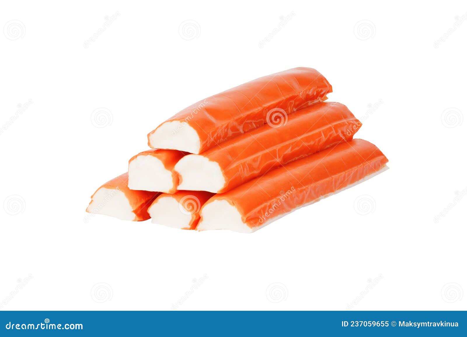 Pile of Crab Sticks Isolated on White Stock Image Image of white