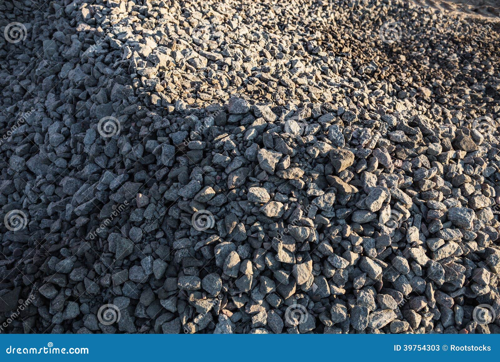 Pile of crushed stones stock image. Image of ballast 39754303