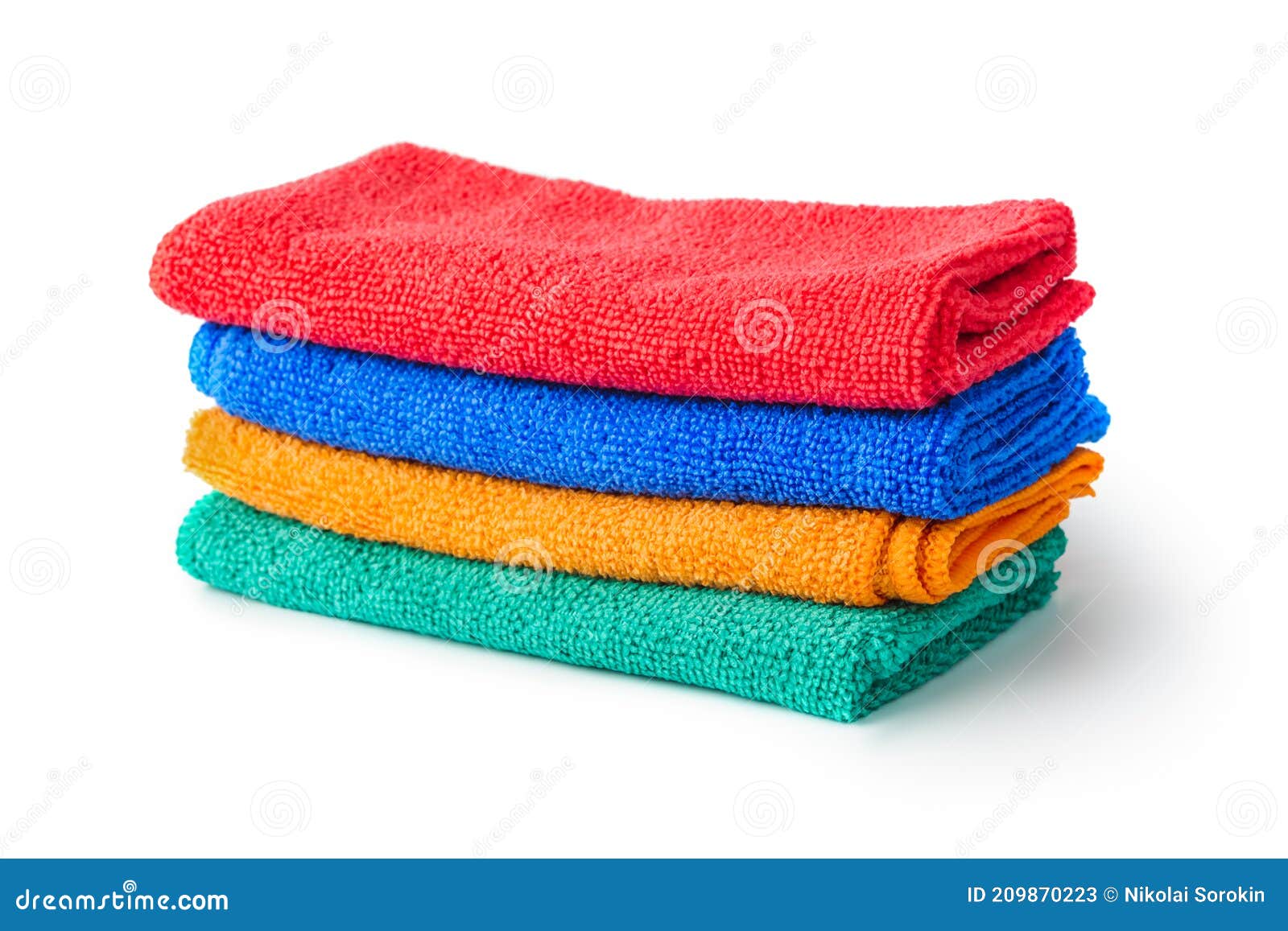 Pile De Chiffons De Nettoyage Ou De Serviettes Image stock - Image du  isolement, hygiène: 209870223